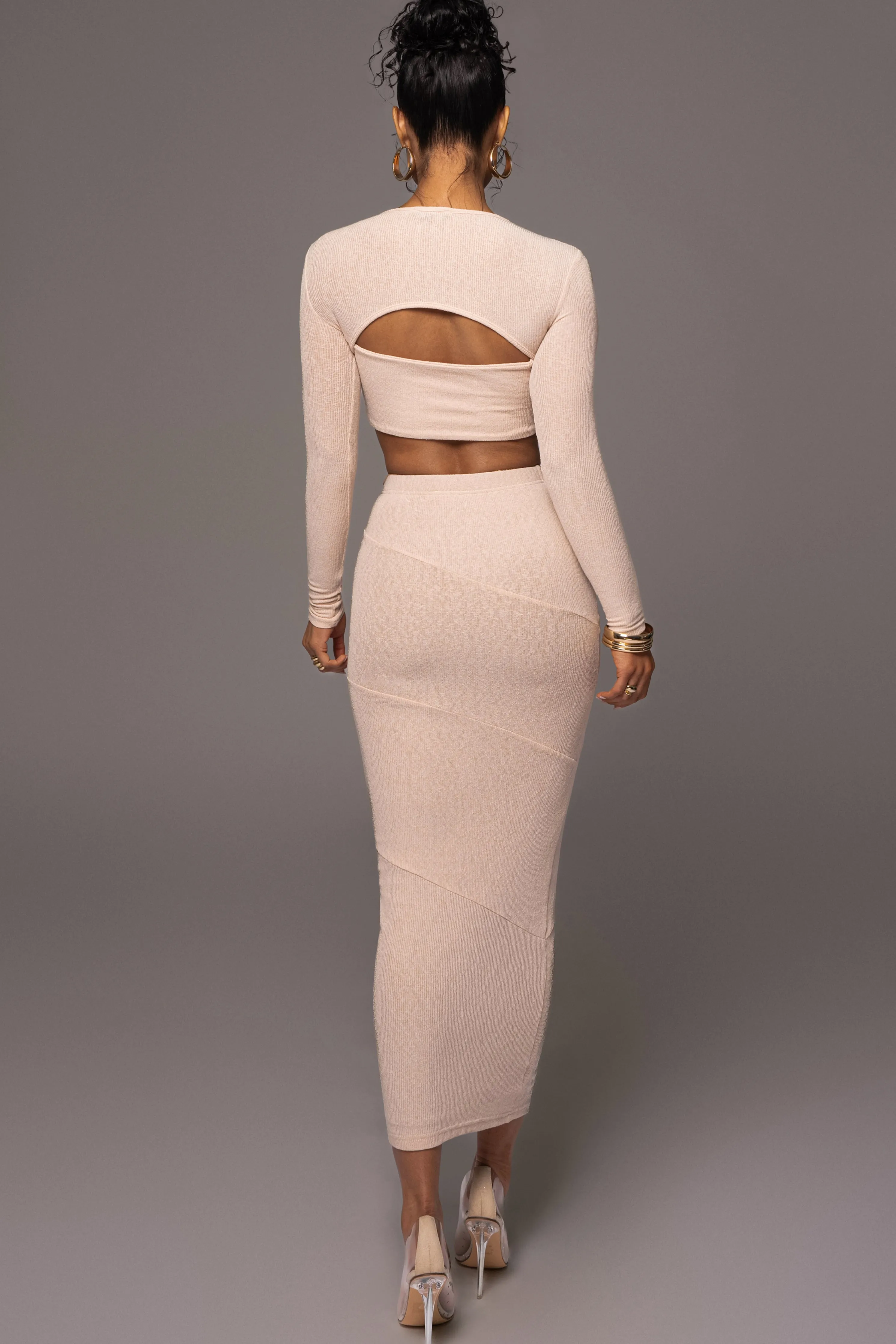Beige All About You Skirt Set
