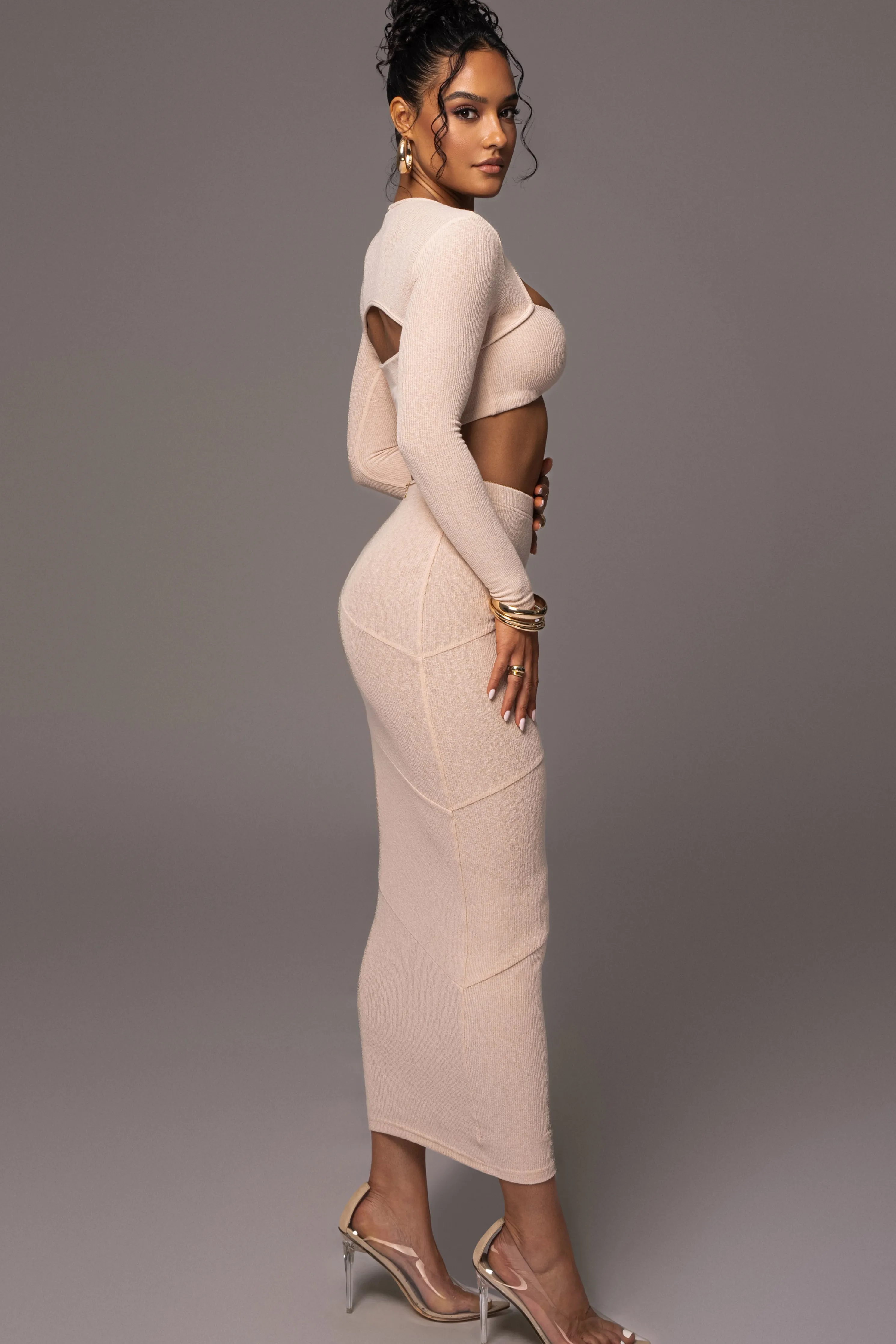 Beige All About You Skirt Set