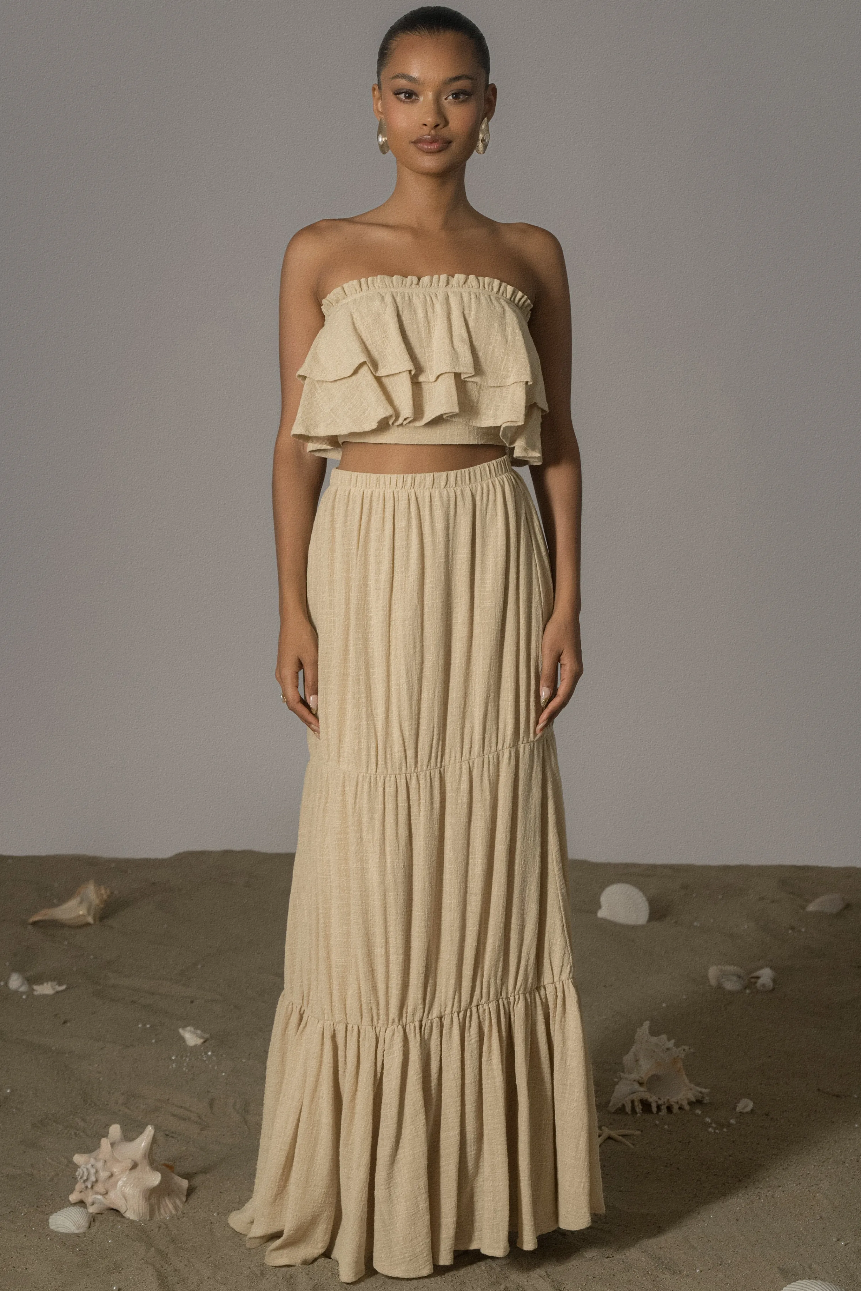 Beige By The Sea Skirt Set