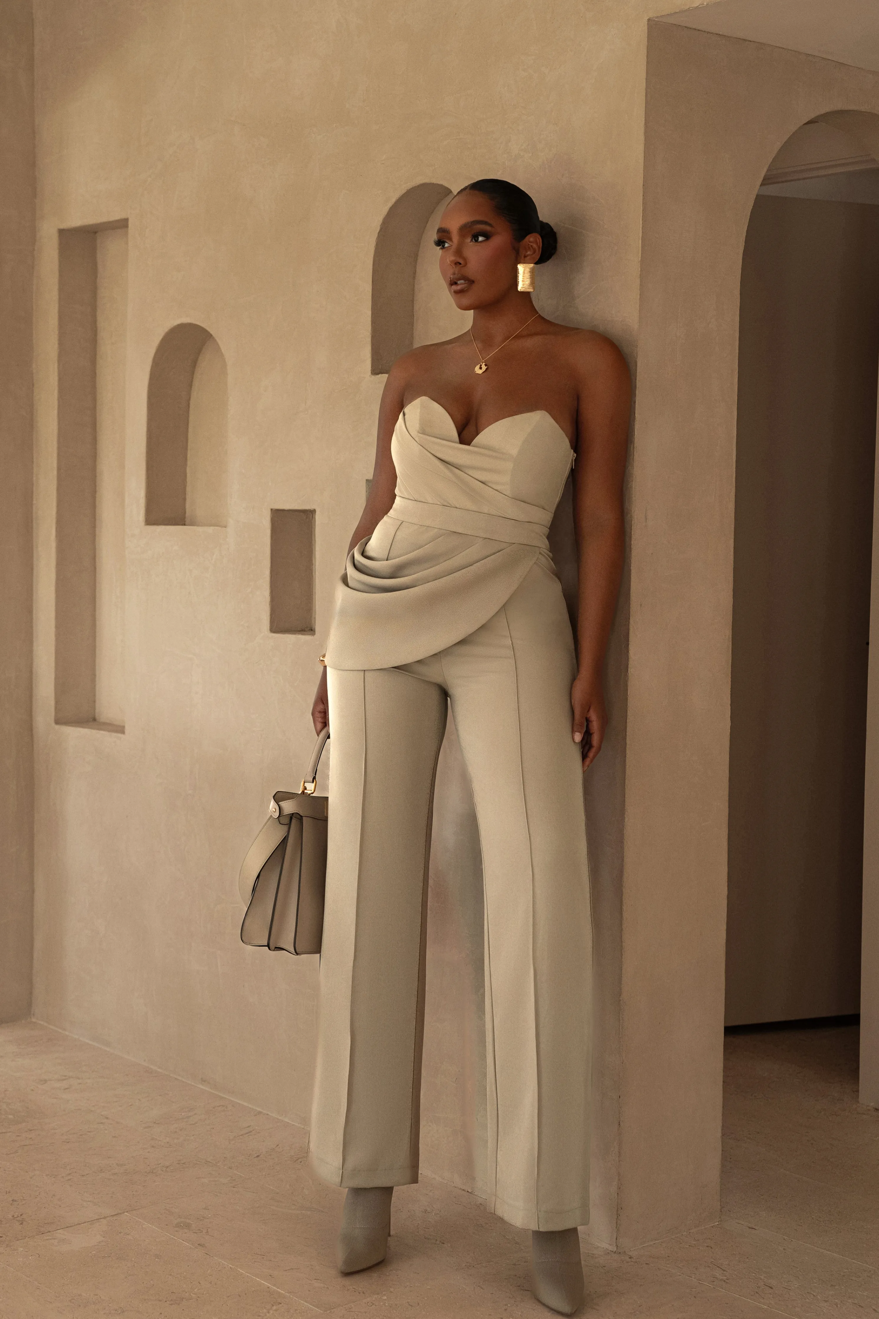 Beige Falling For You Corset