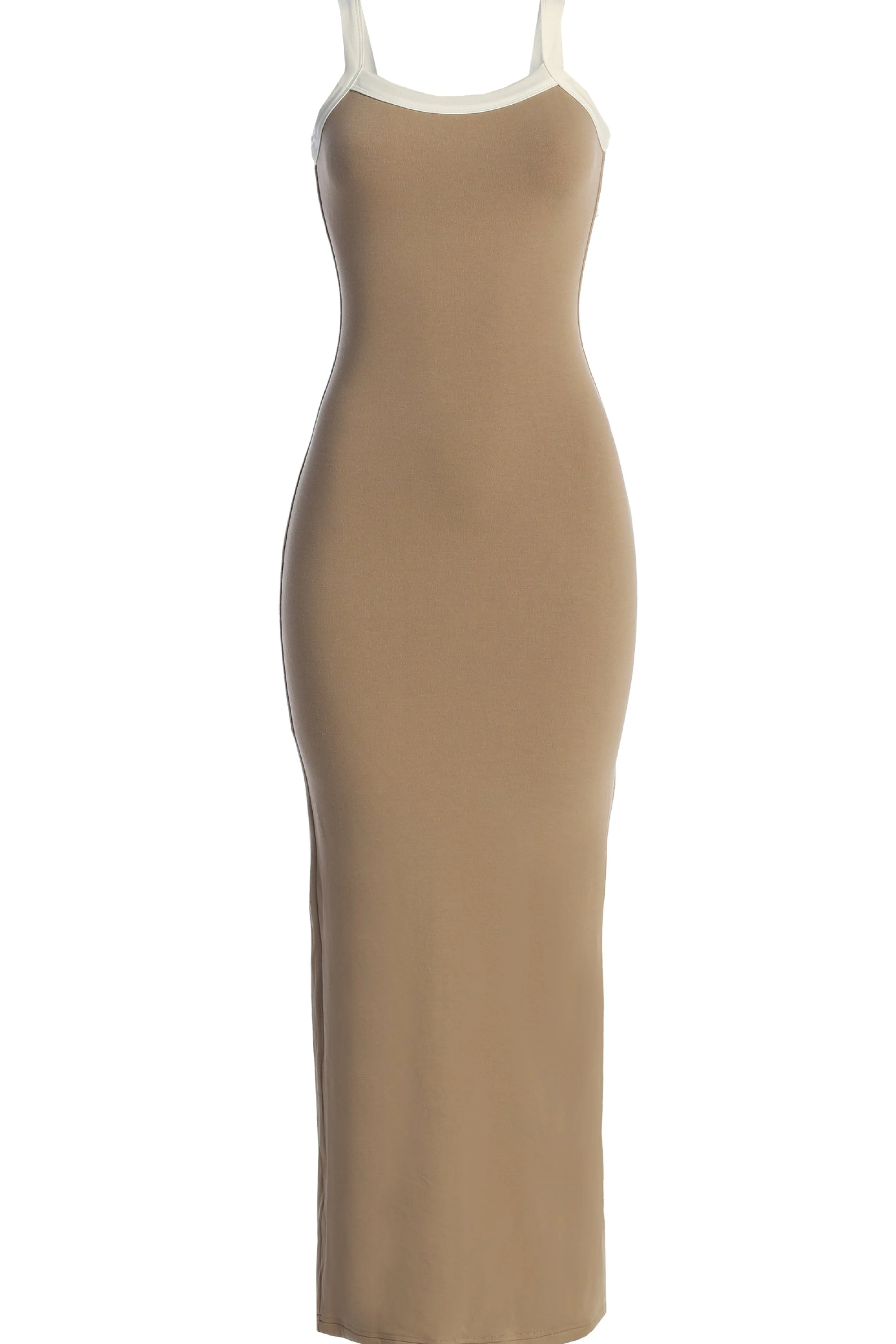 Beige Francesca Contrast Maxi Dress