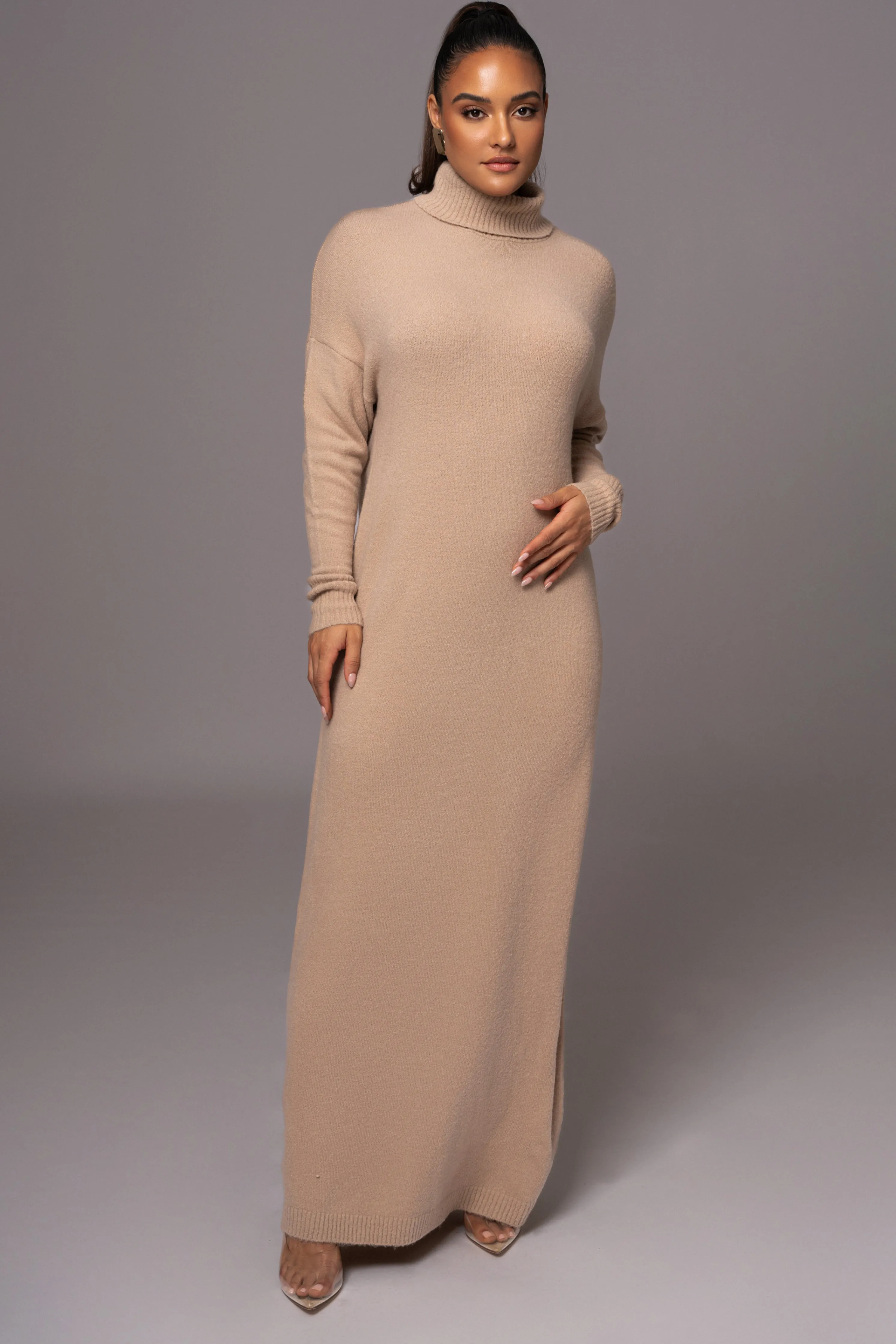 Beige Hartley Knit Maxi Dress