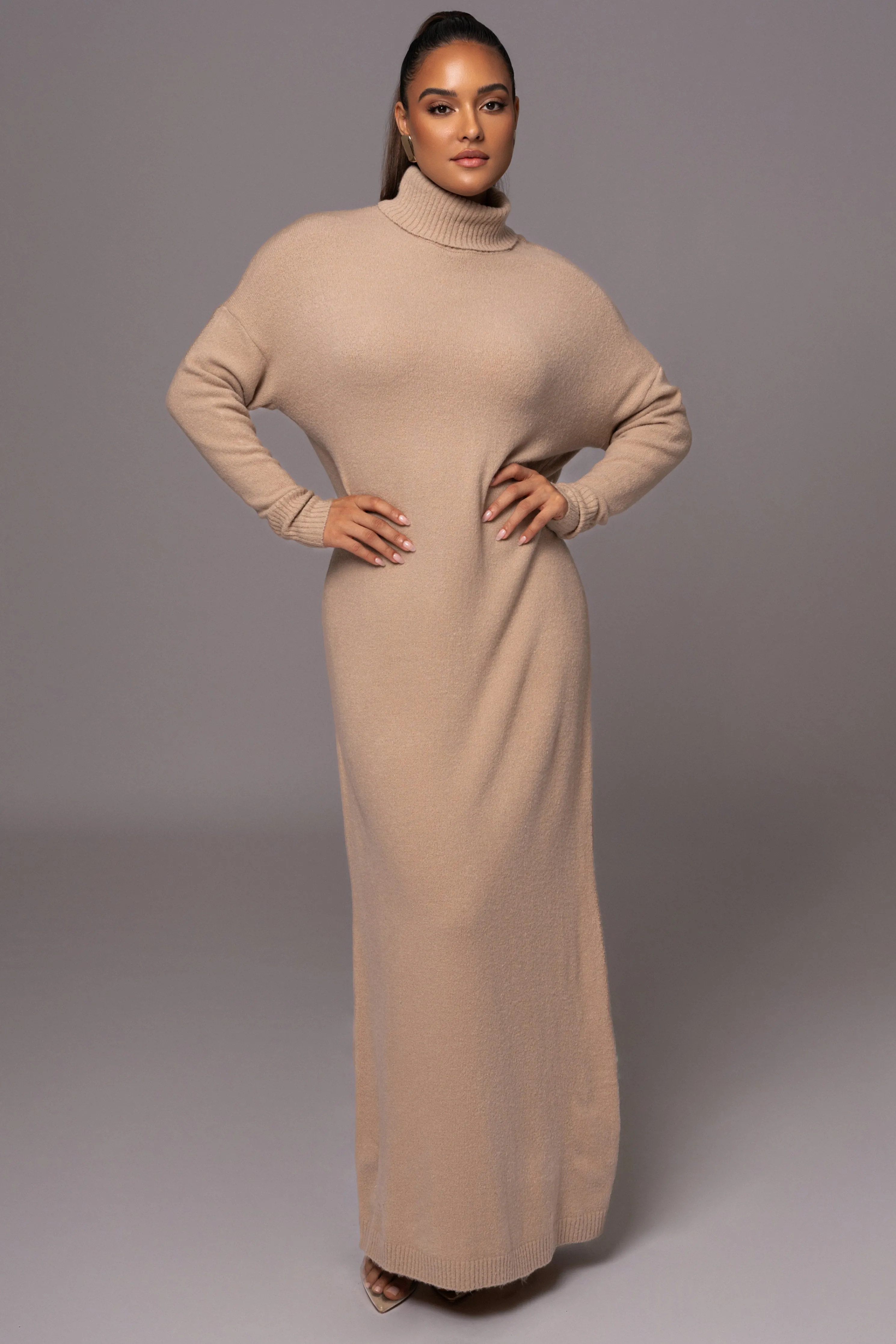 Beige Hartley Knit Maxi Dress