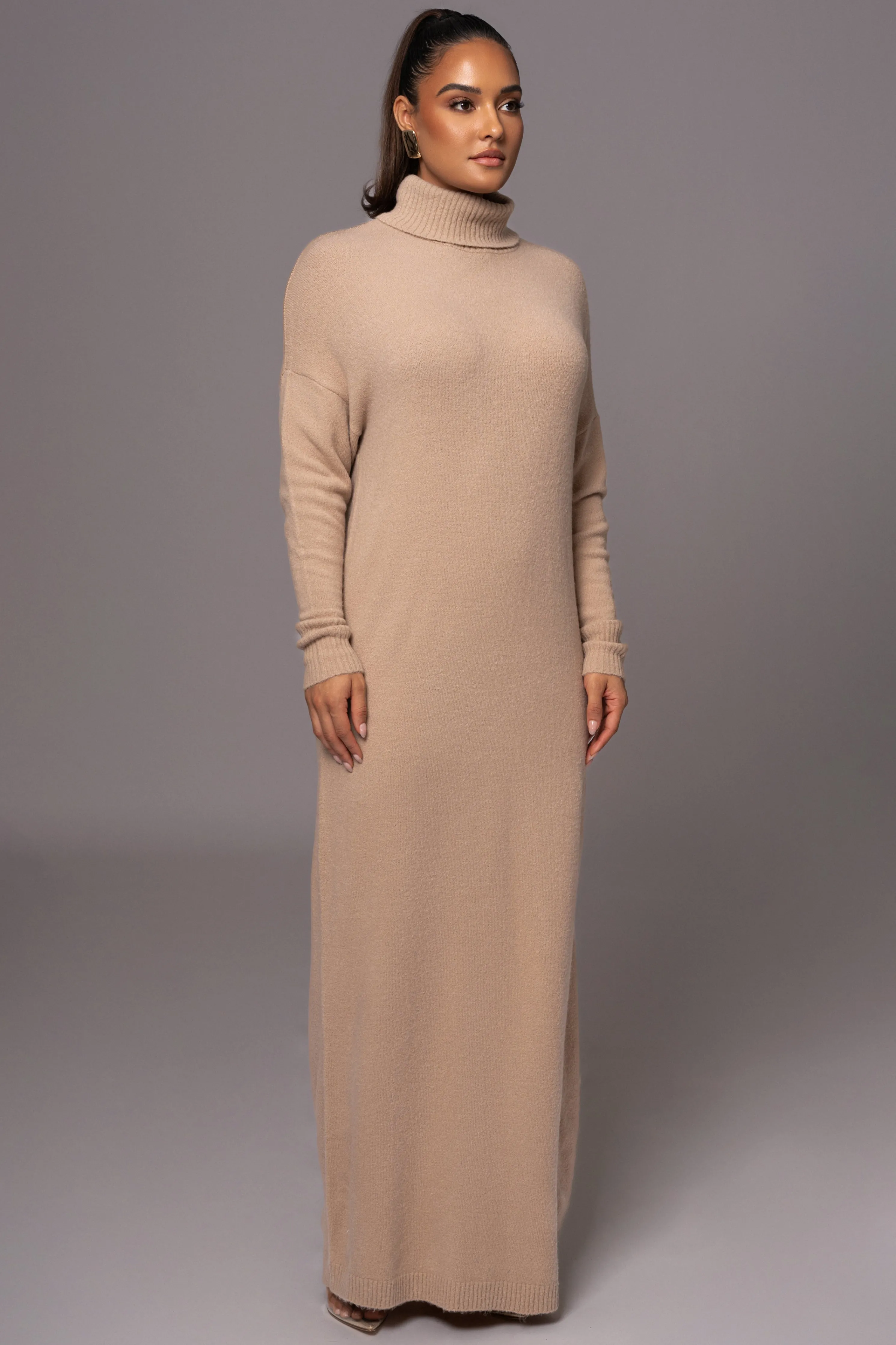 Beige Hartley Knit Maxi Dress