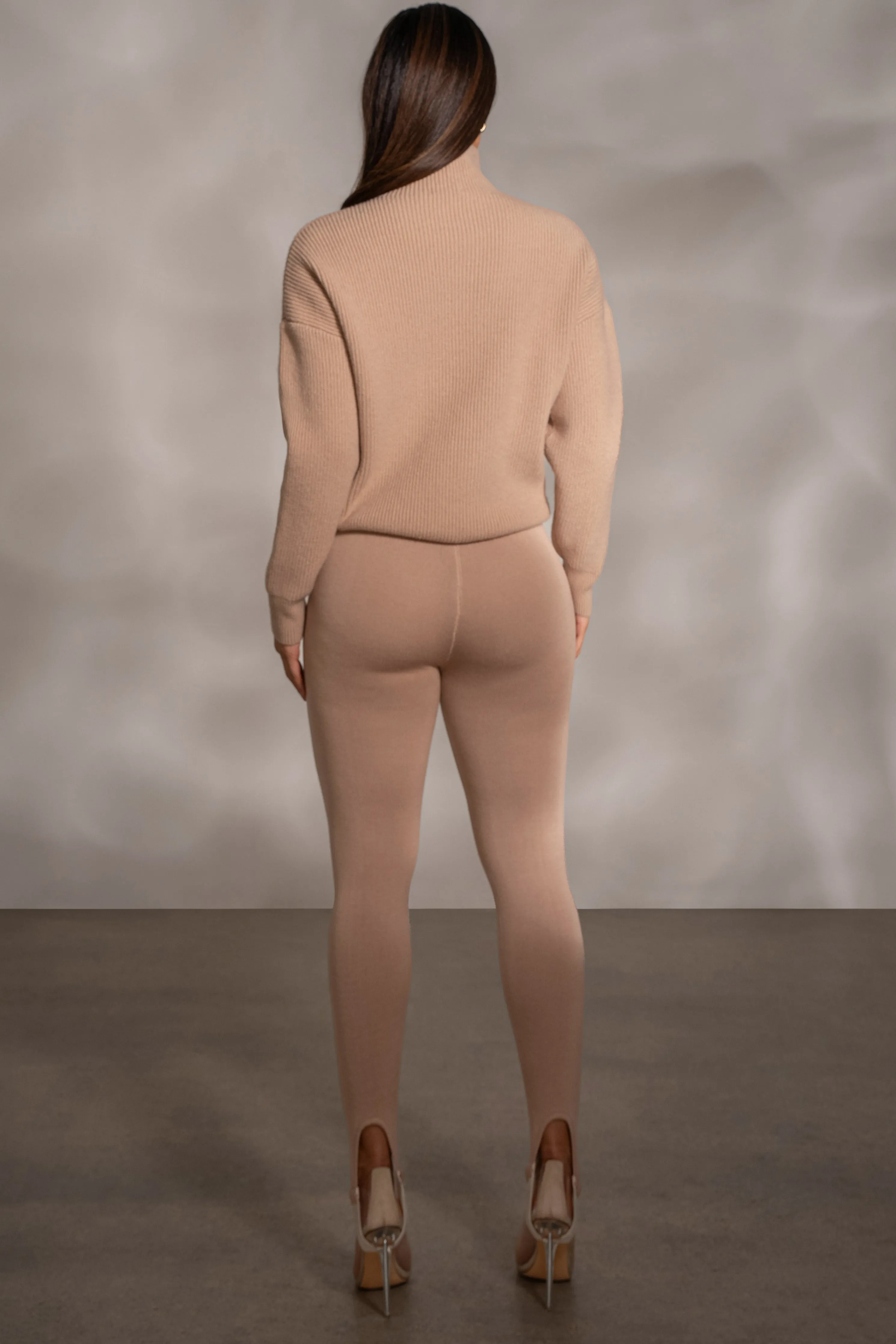 Beige Jenni Turtleneck Sweater Top