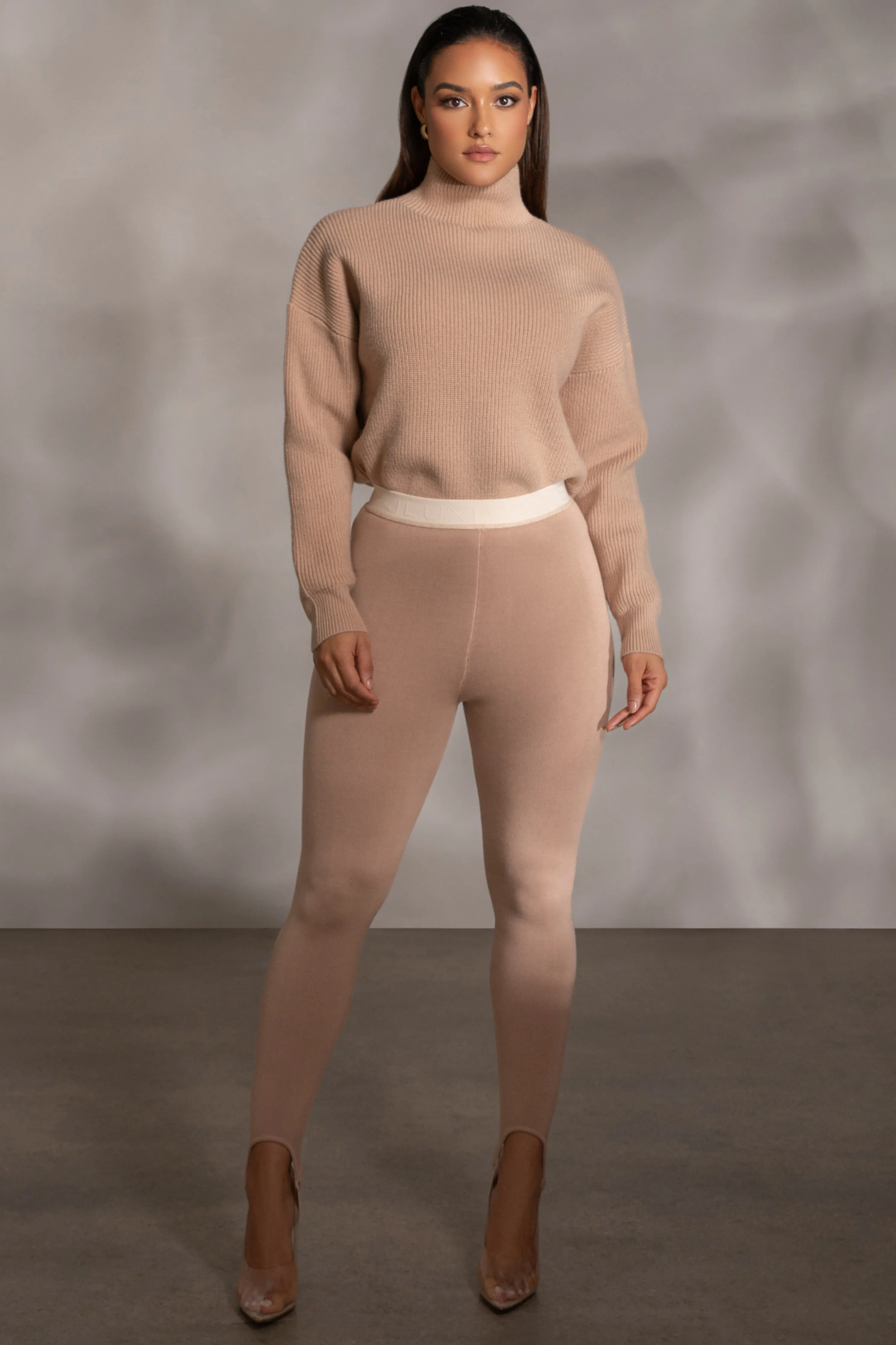 Beige Jenni Turtleneck Sweater Top