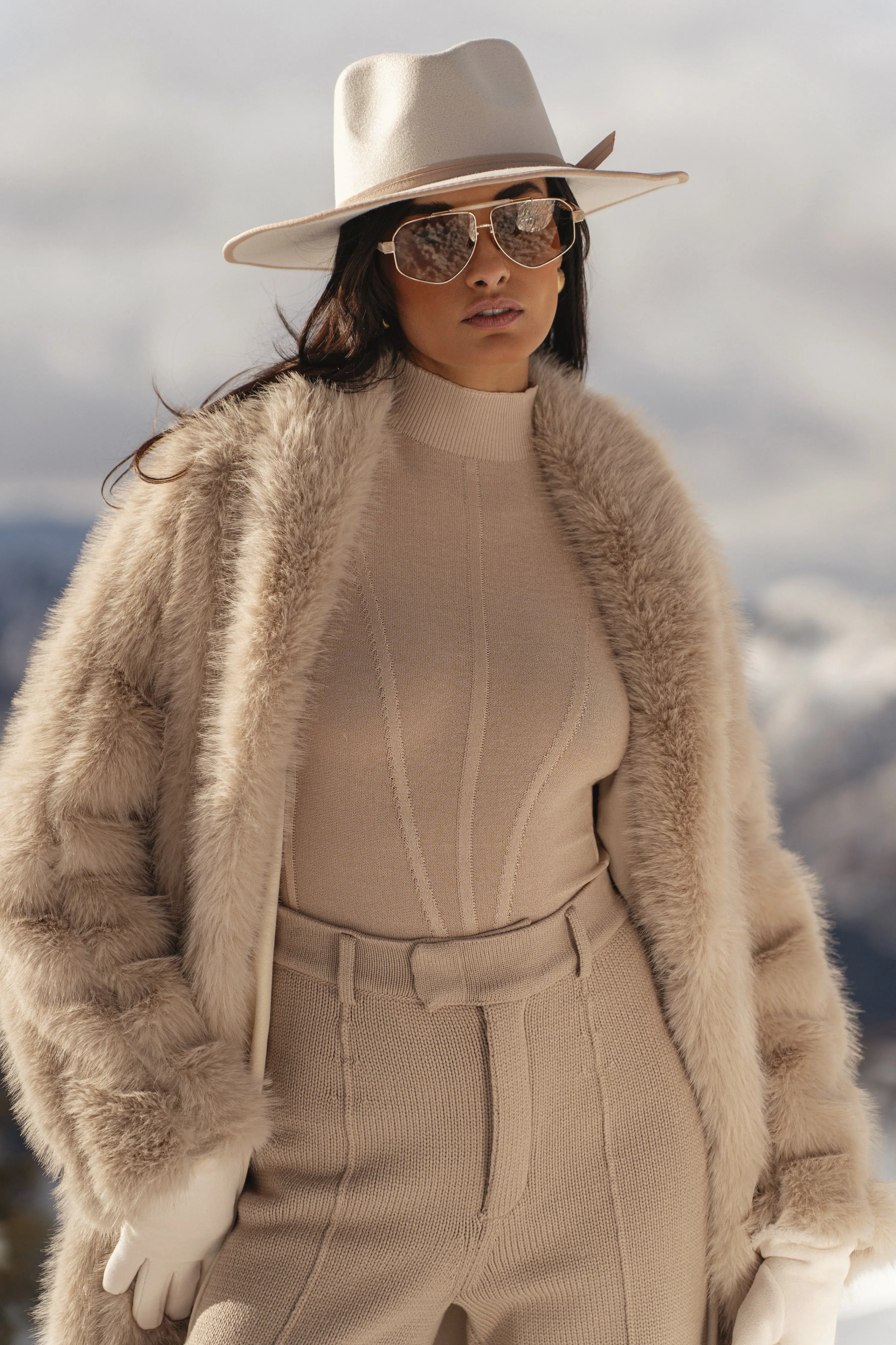 Beige Lori Sheer Knit Bodysuit