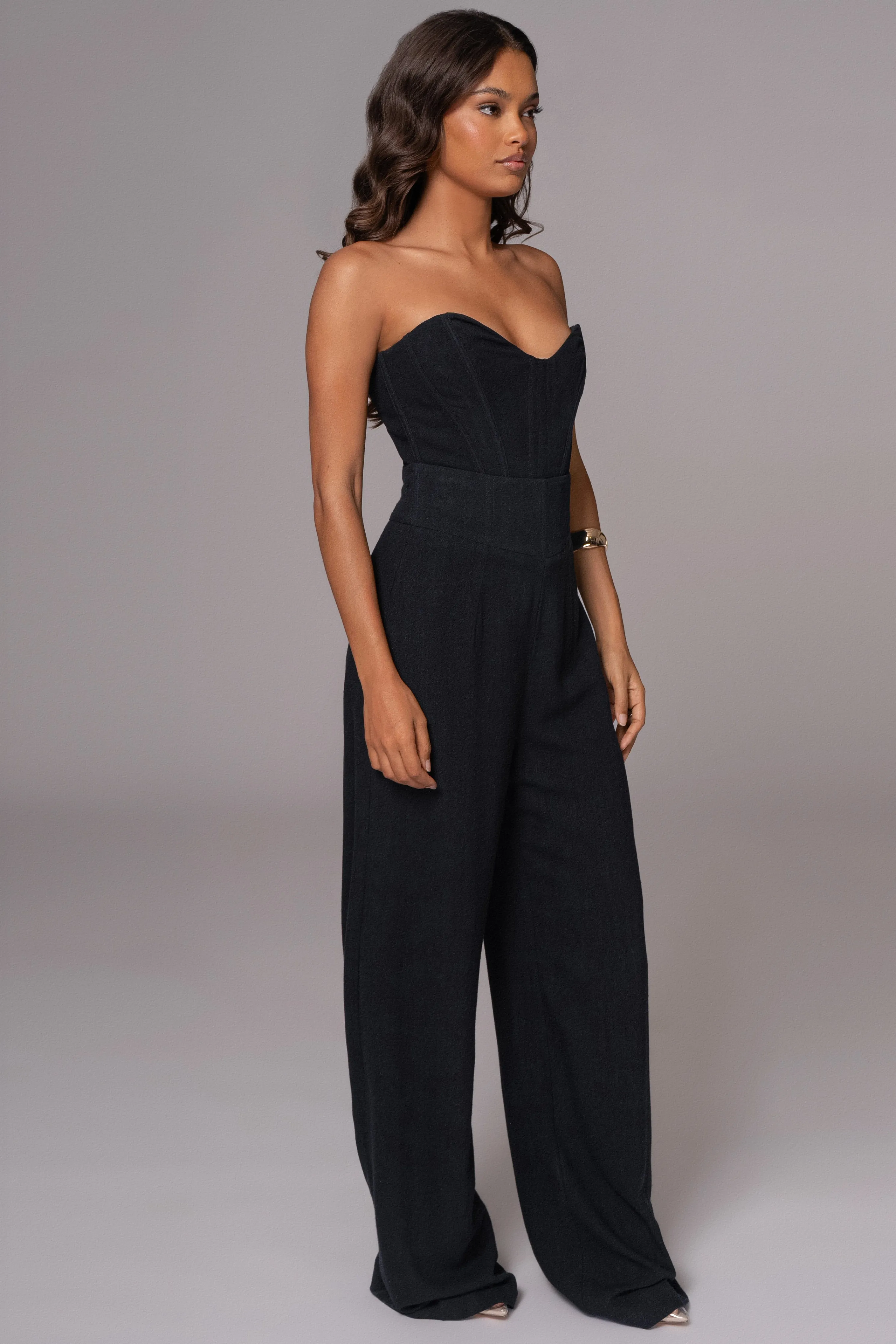 Black Beyond The Sea Linen Corset