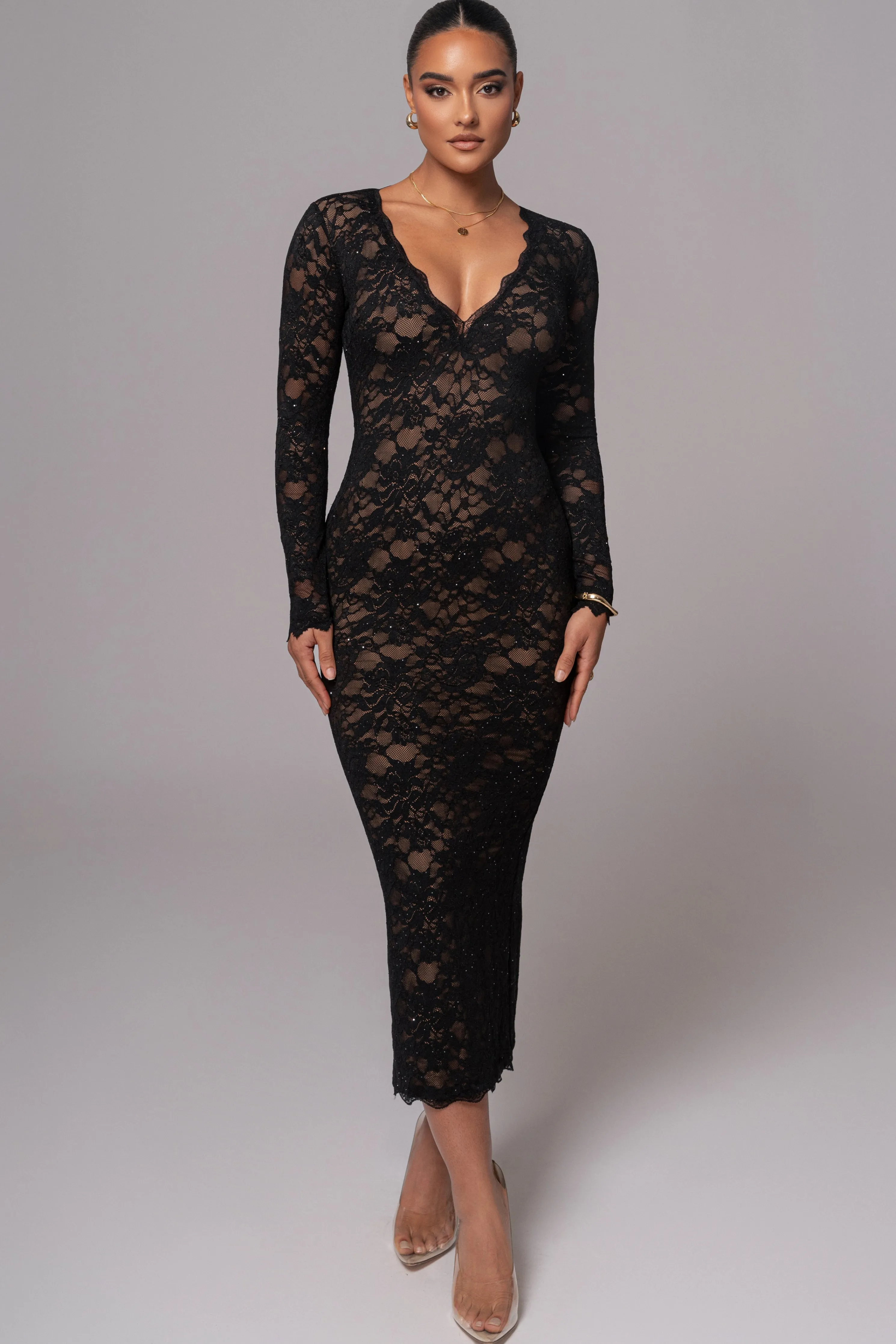 Black Canada Lace Maxi Dress