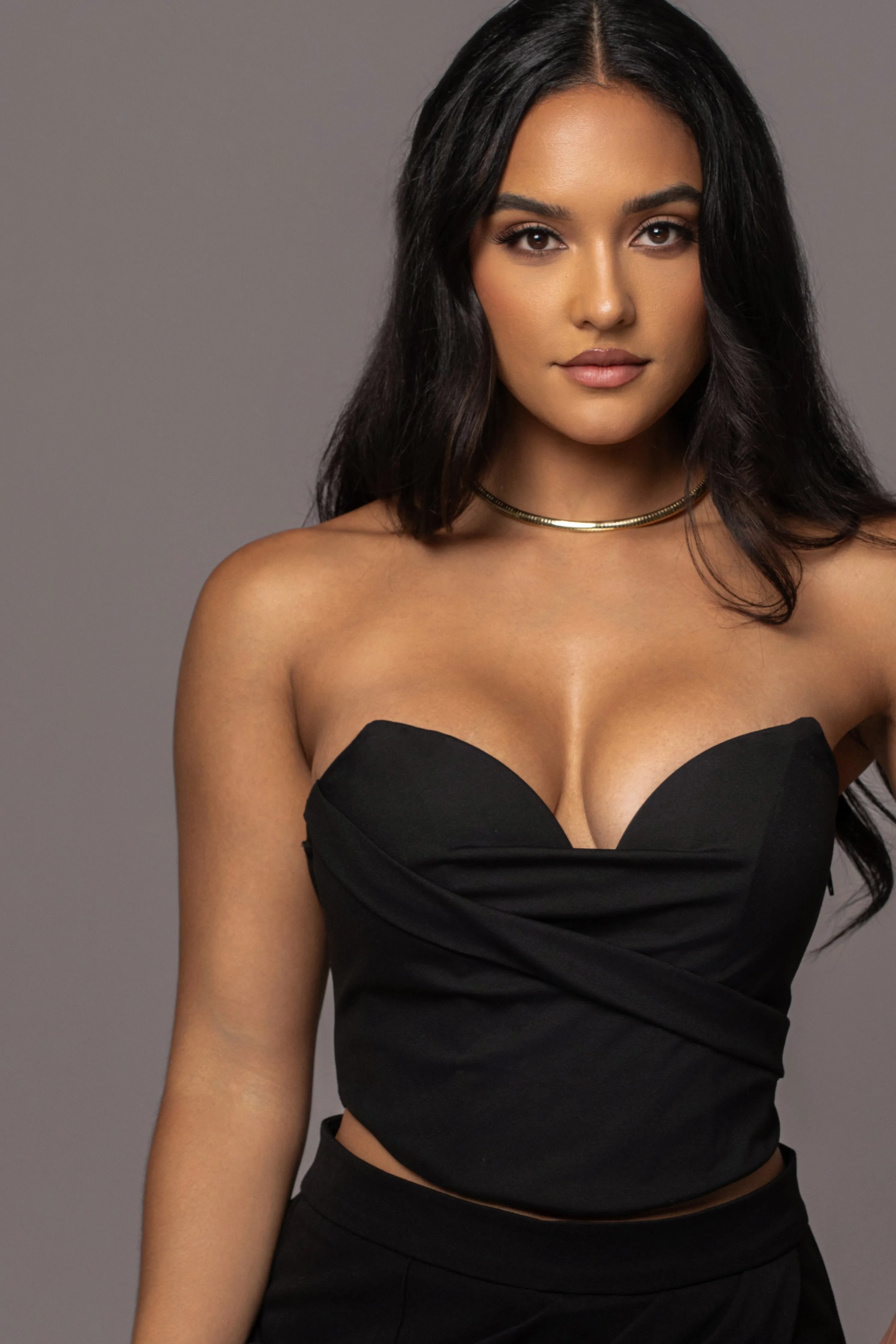 Black Falling For You Corset