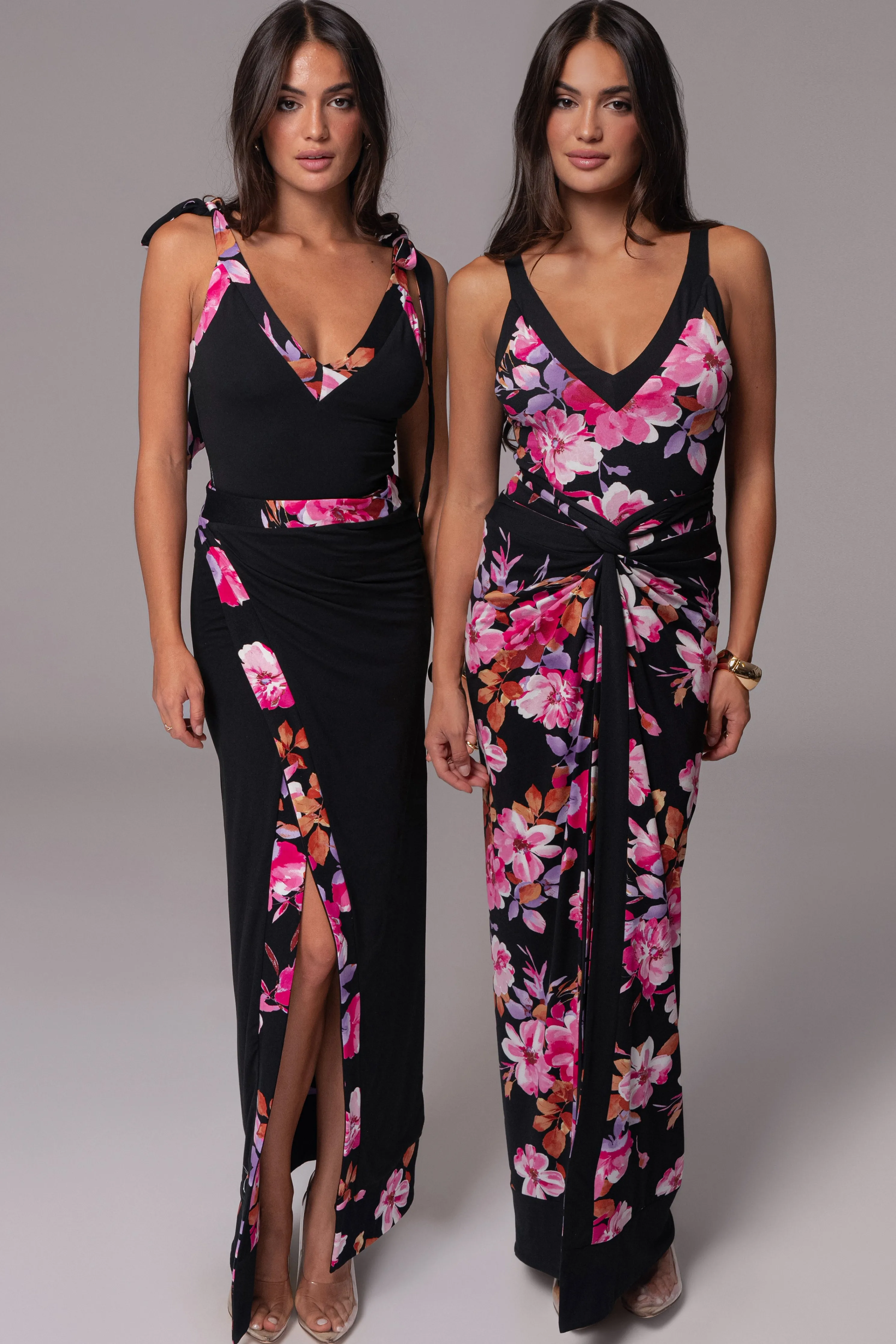 Black Floral Kamie Reversible Skirt Set