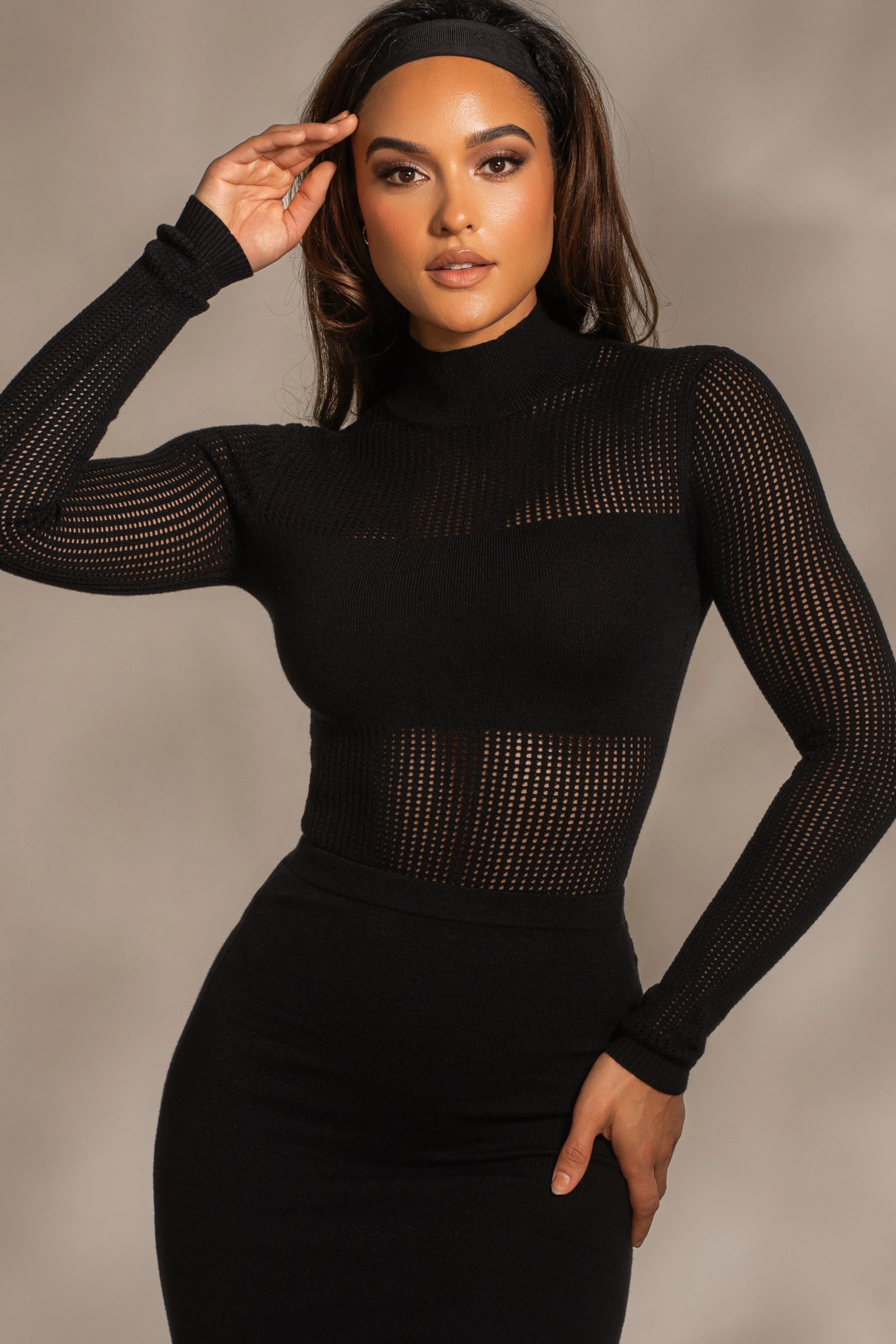 Black Klaudette Knit Bodysuit
