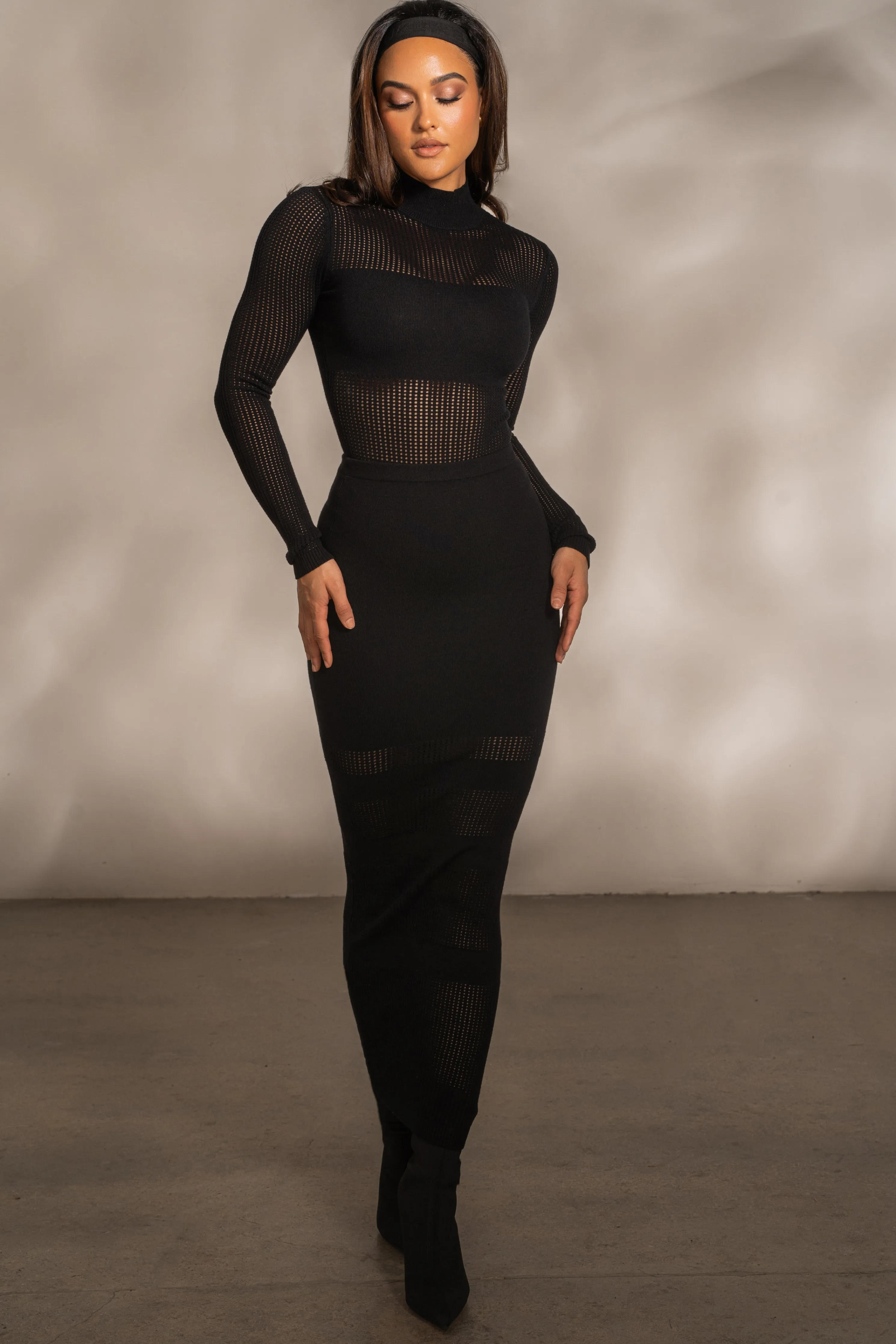 Black Klaudette Knit Bodysuit