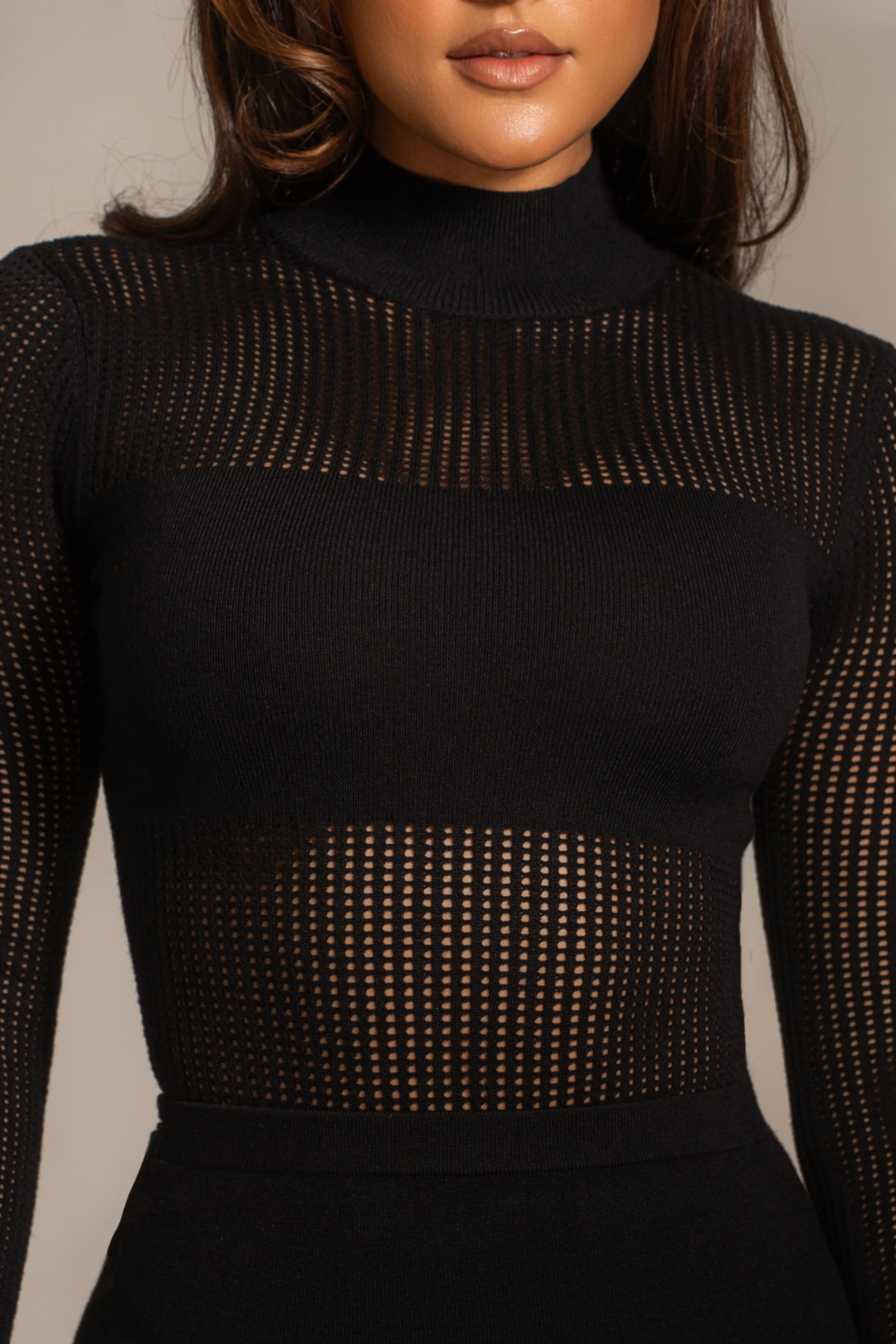 Black Klaudette Knit Bodysuit