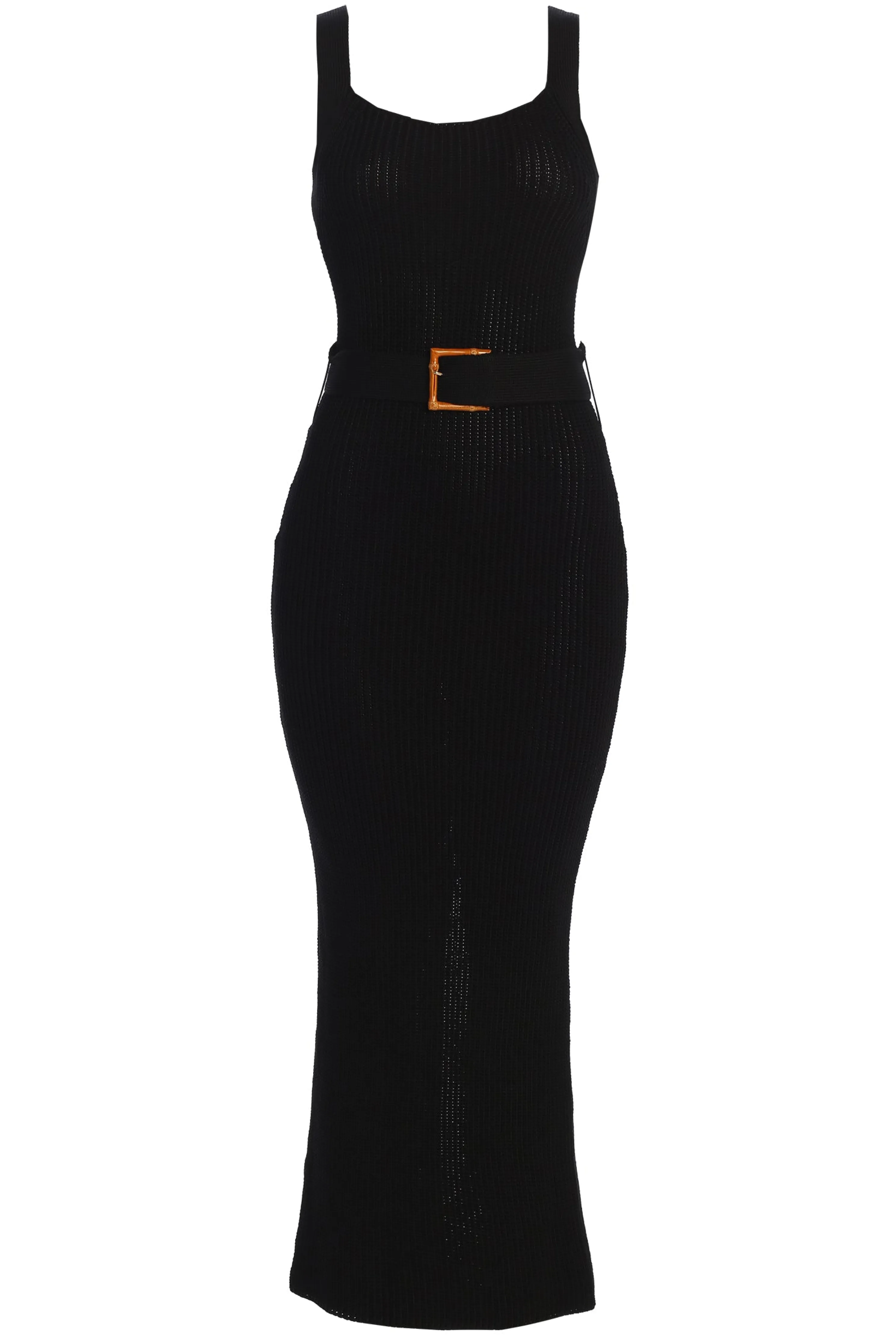 Black Moonrise Ribbed Maxi Dress