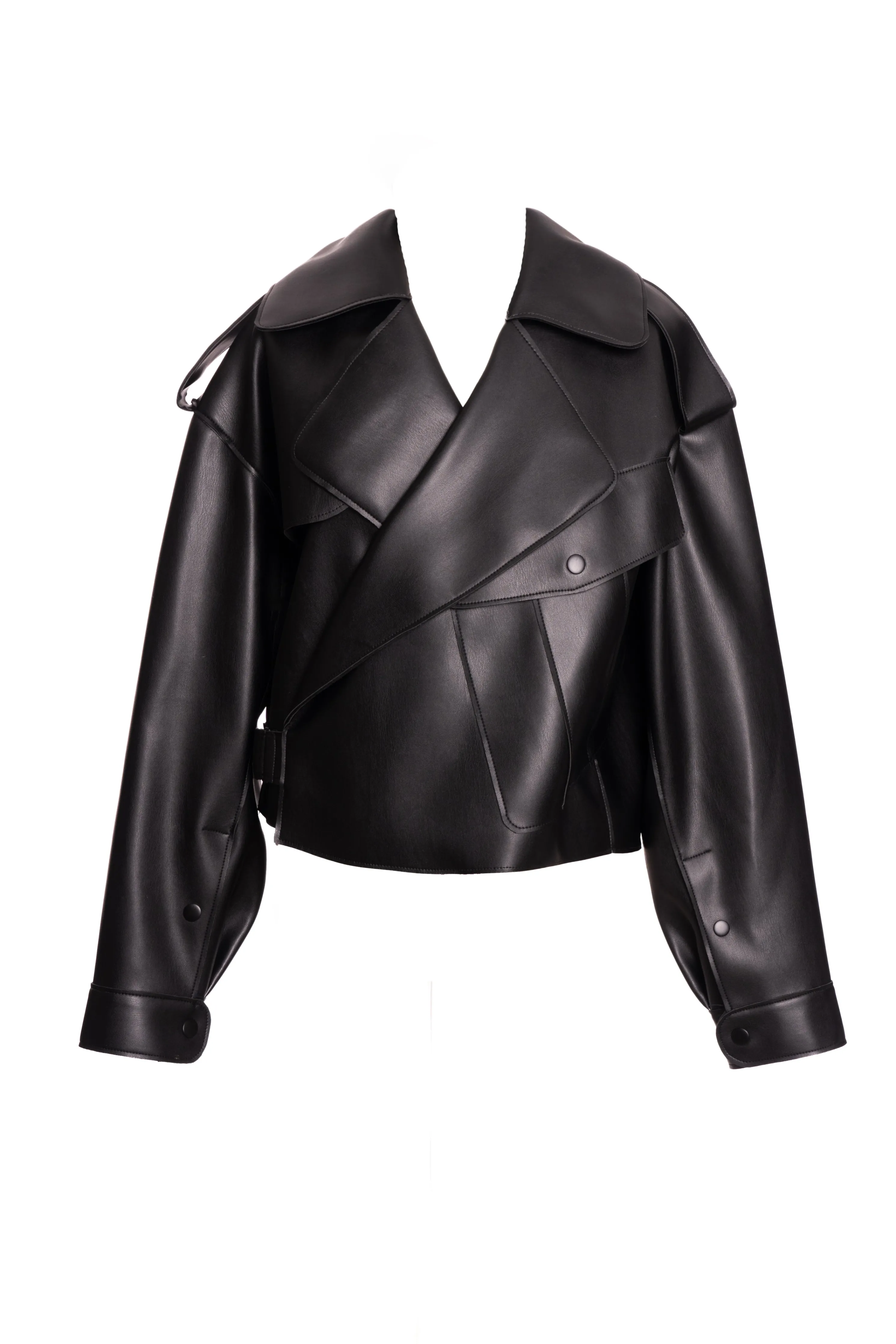 Black Raja Faux Leather Jacket