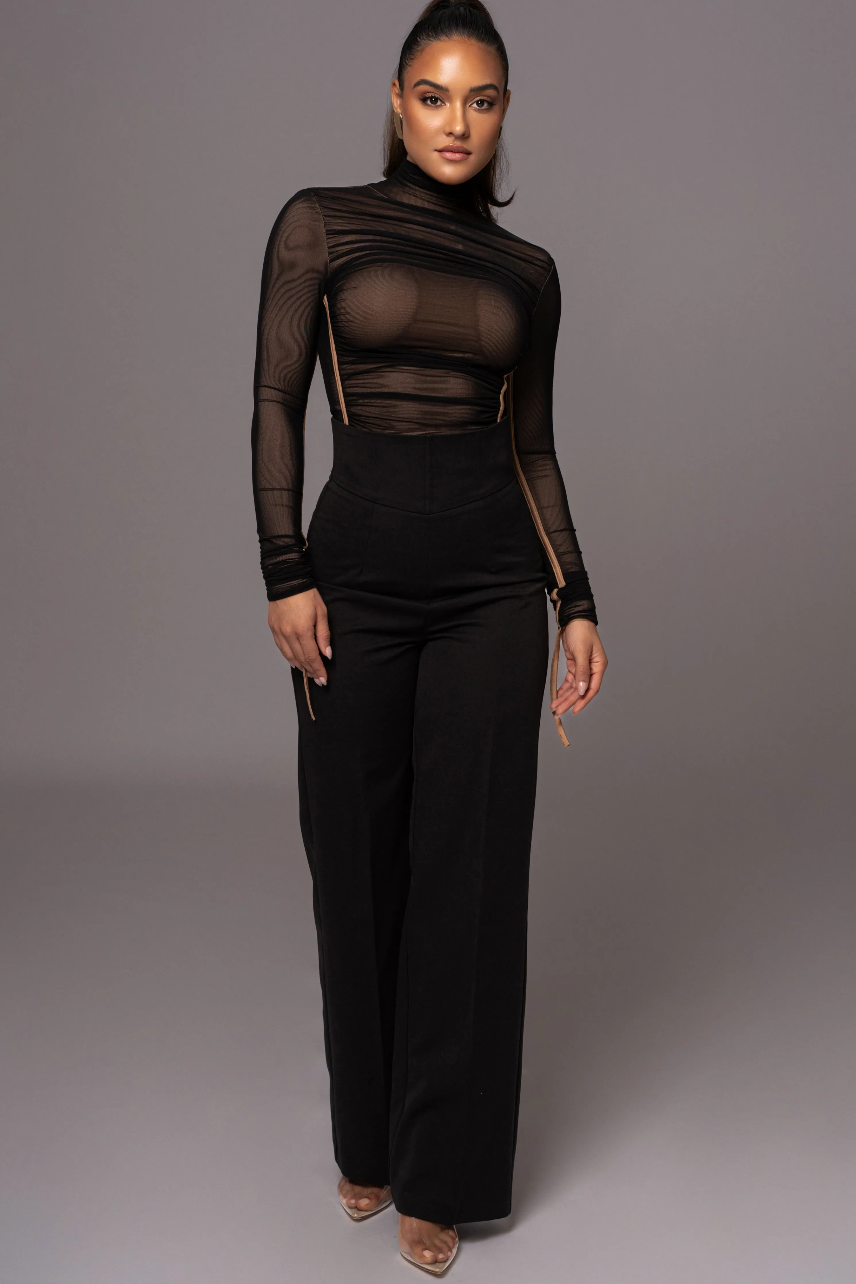 Black Santiana Turtleneck Top