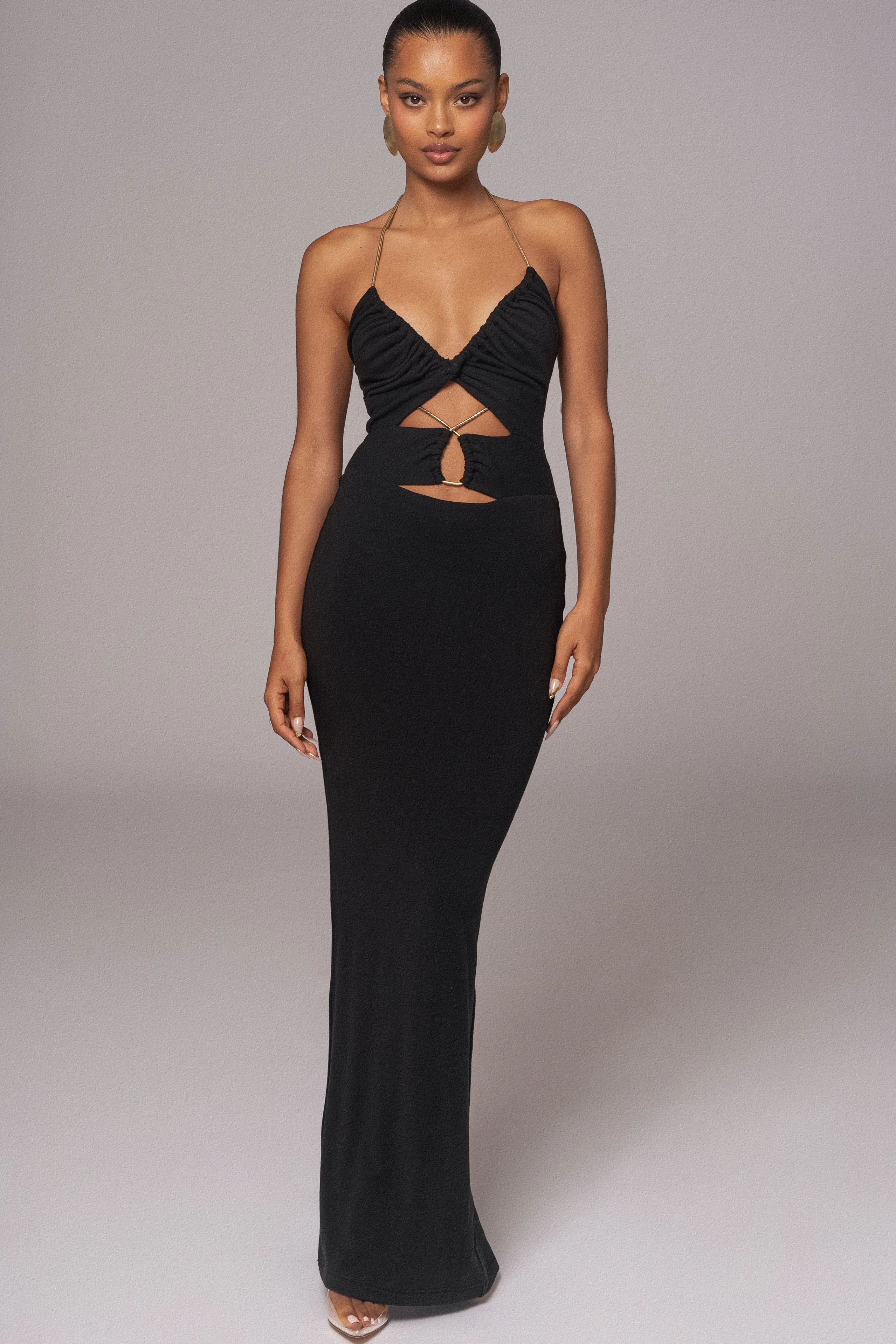 Black Secret Bloom Maxi Dress