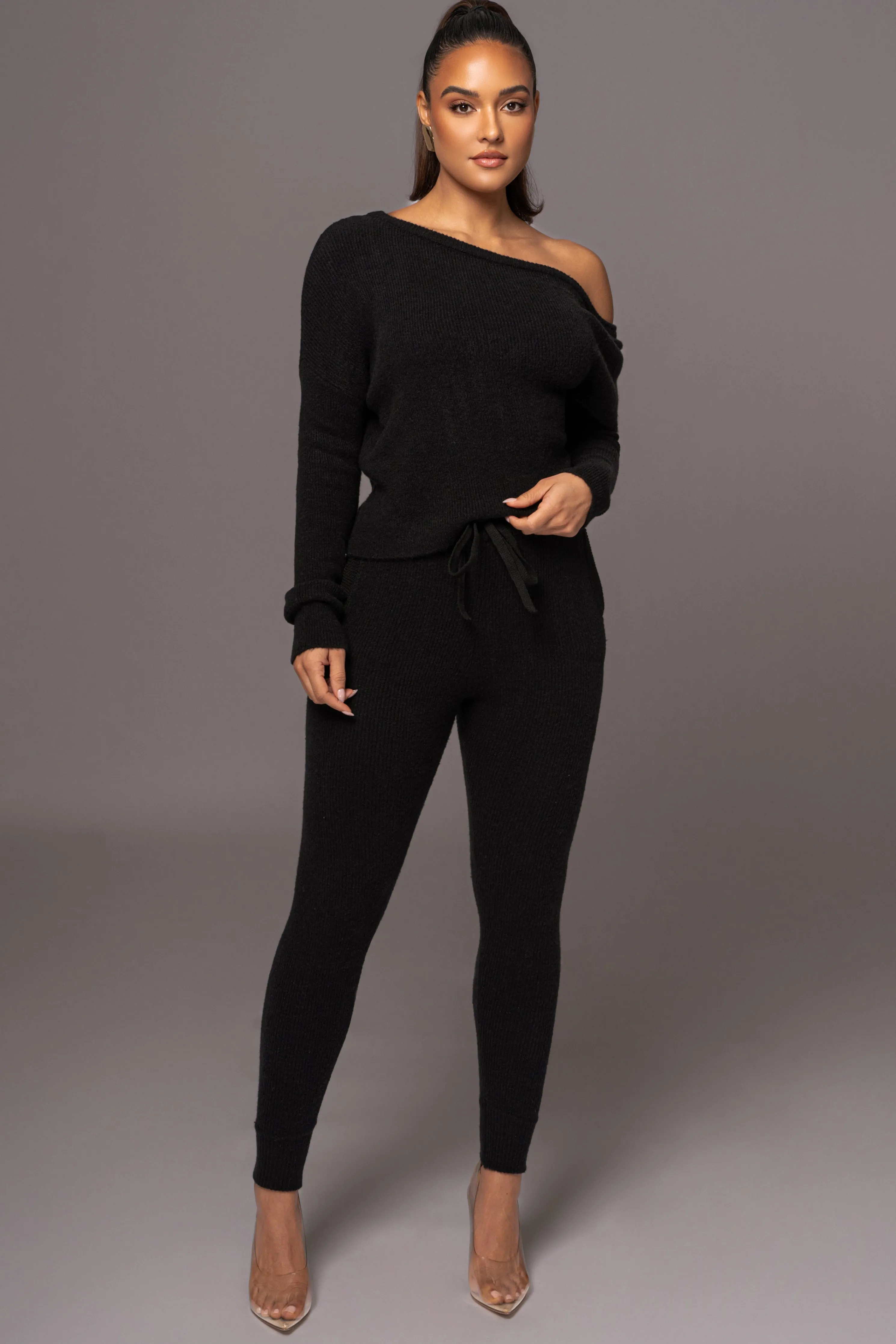 Black Sedona Knit Pant Set