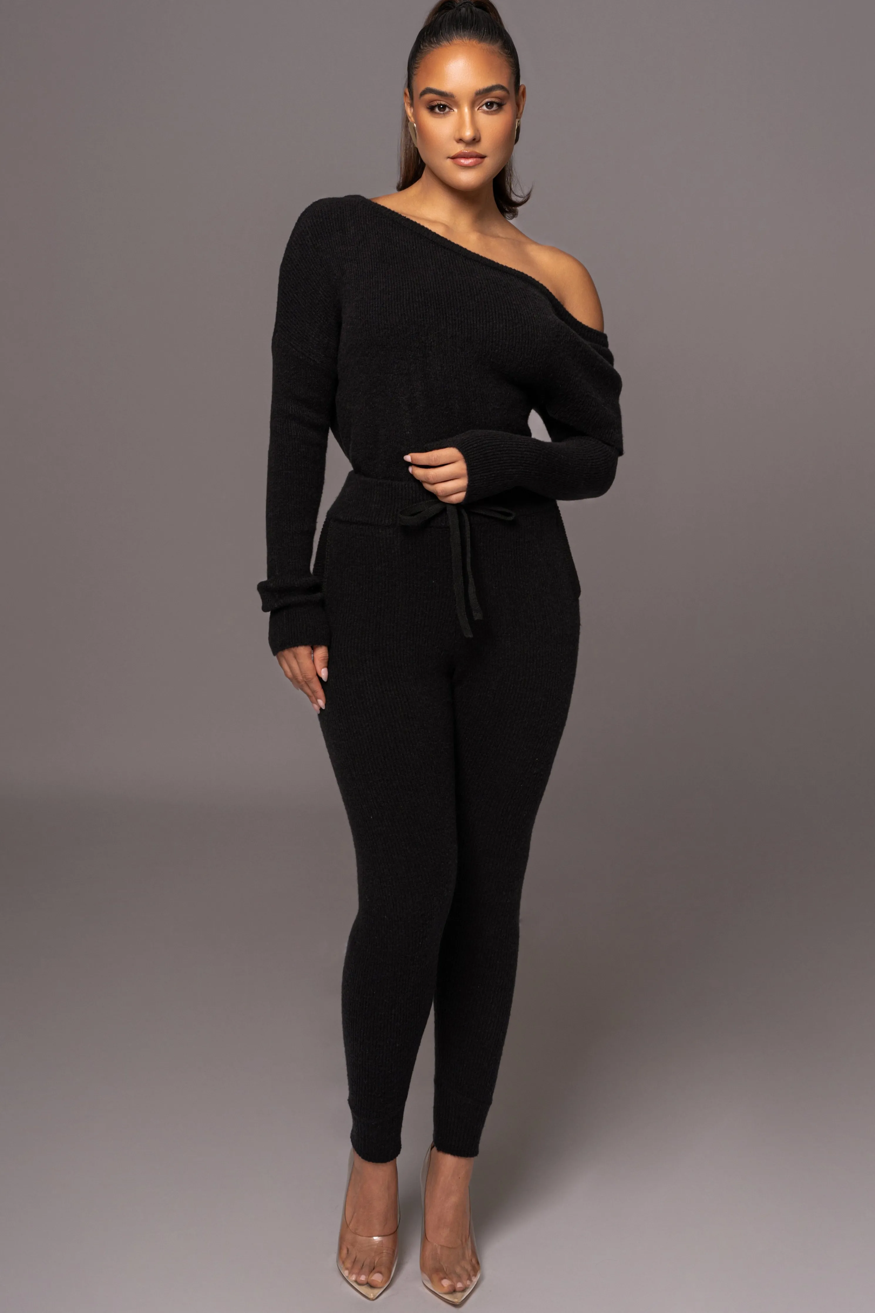 Black Sedona Knit Pant Set