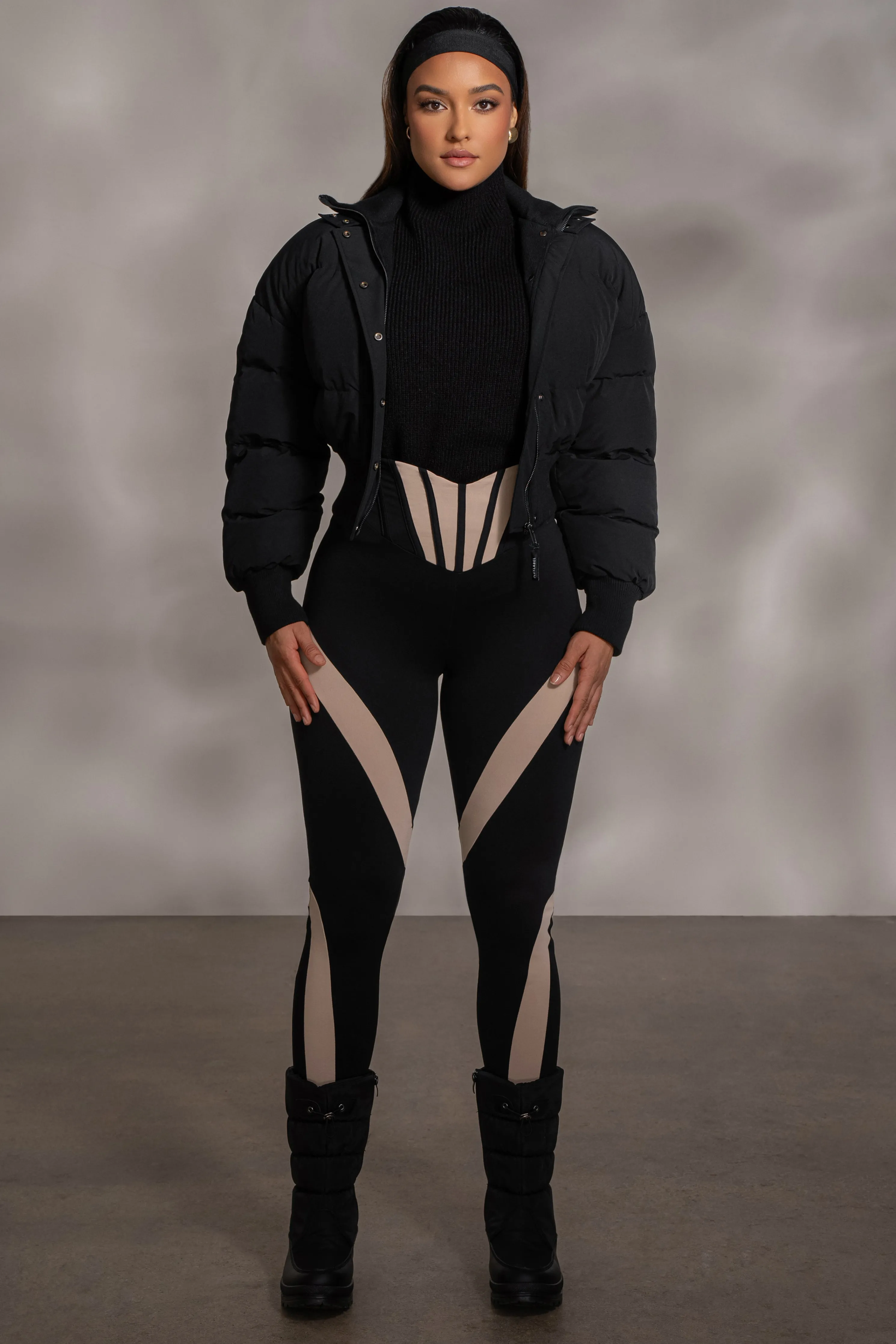 Black Stassie Ribbed Jacket