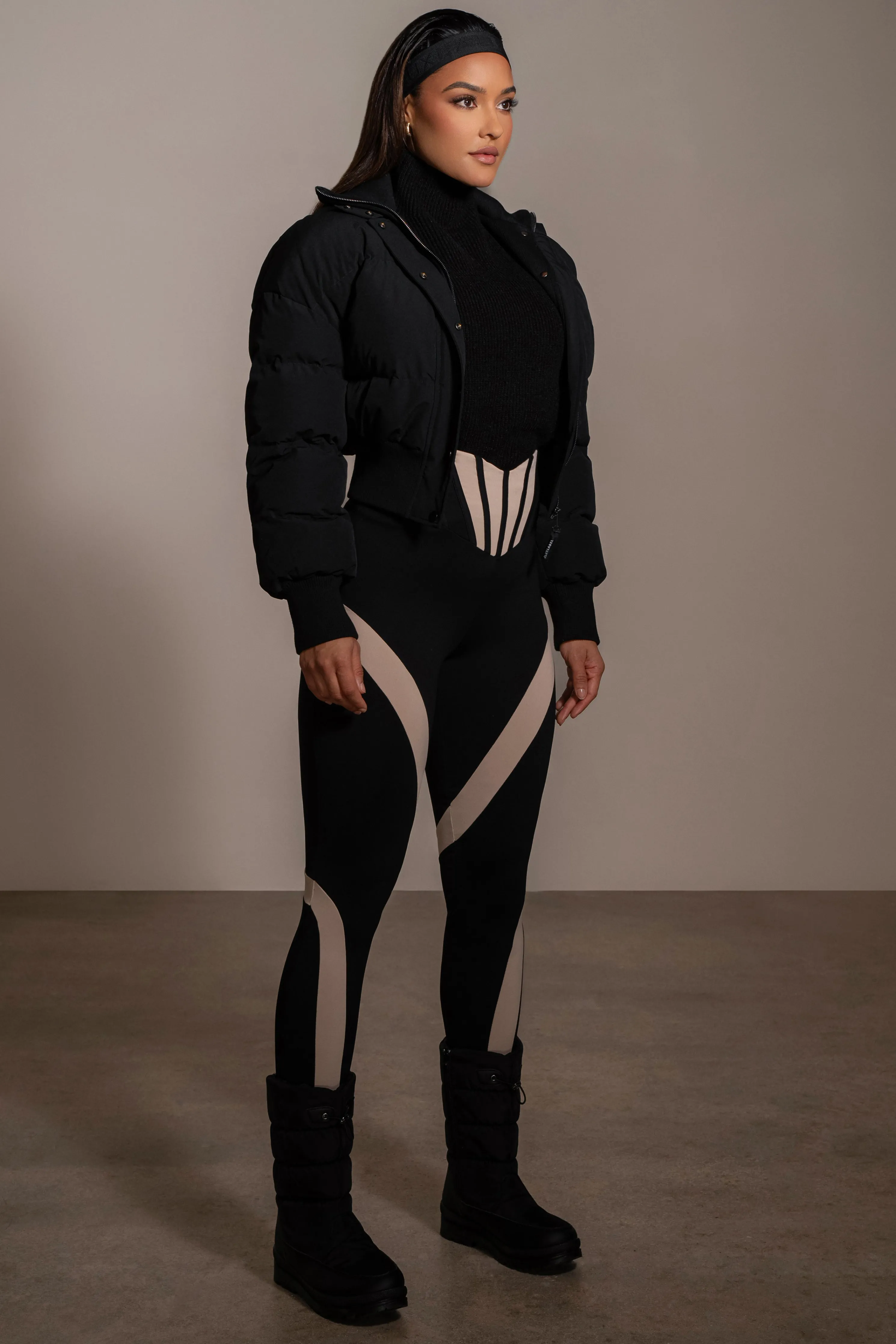 Black Stassie Ribbed Jacket