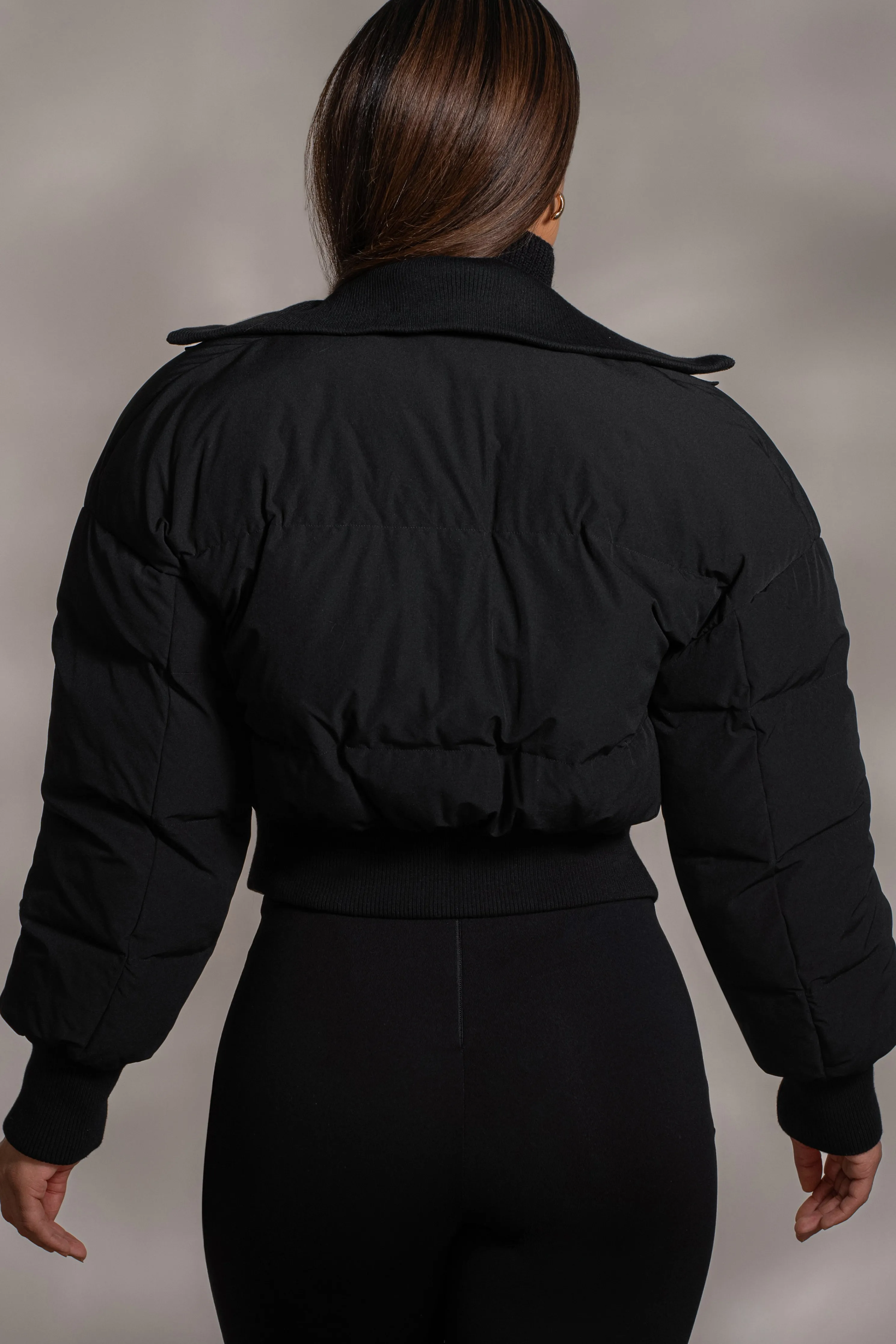 Black Stassie Ribbed Jacket