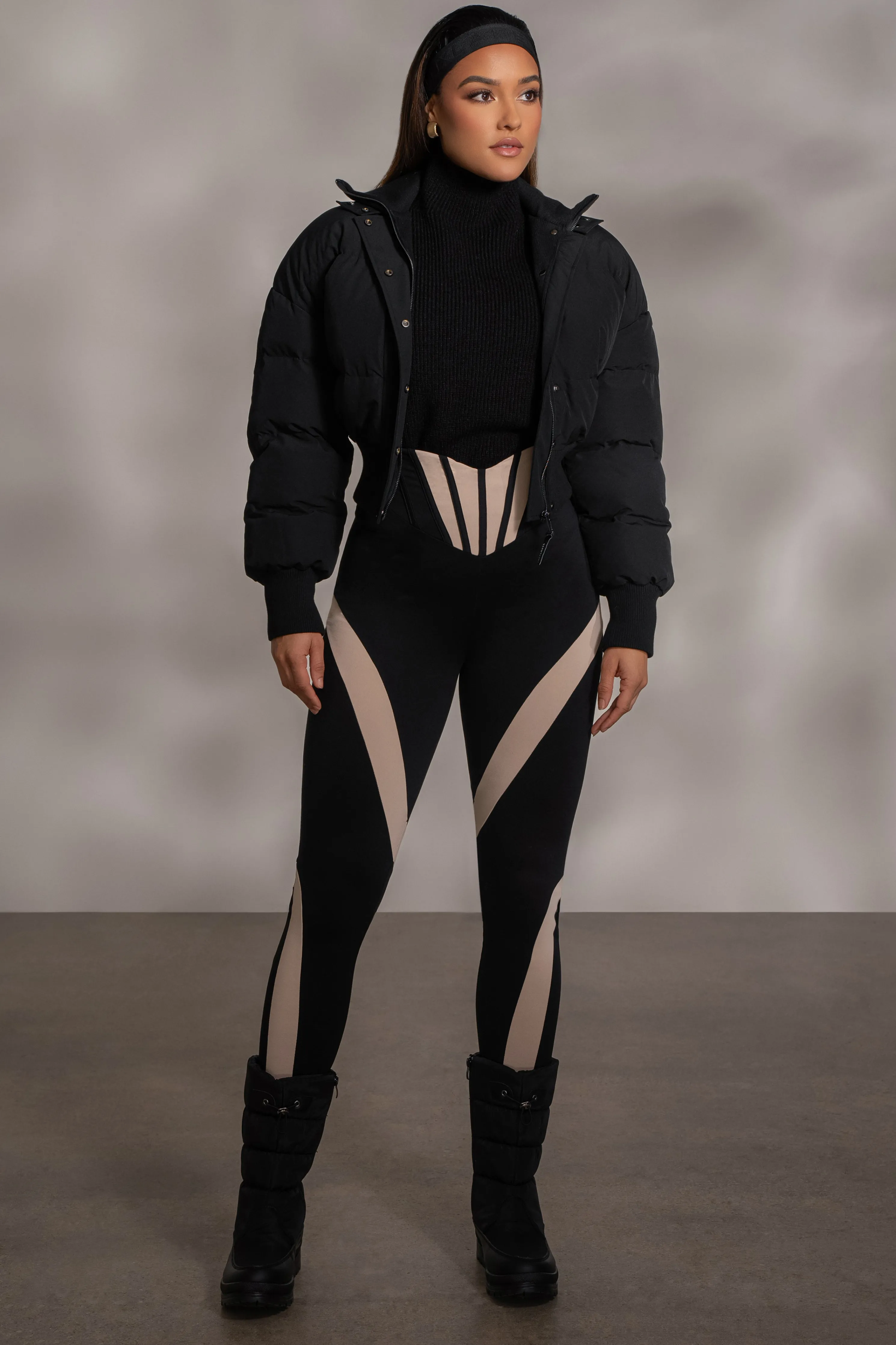 Black Stassie Ribbed Jacket