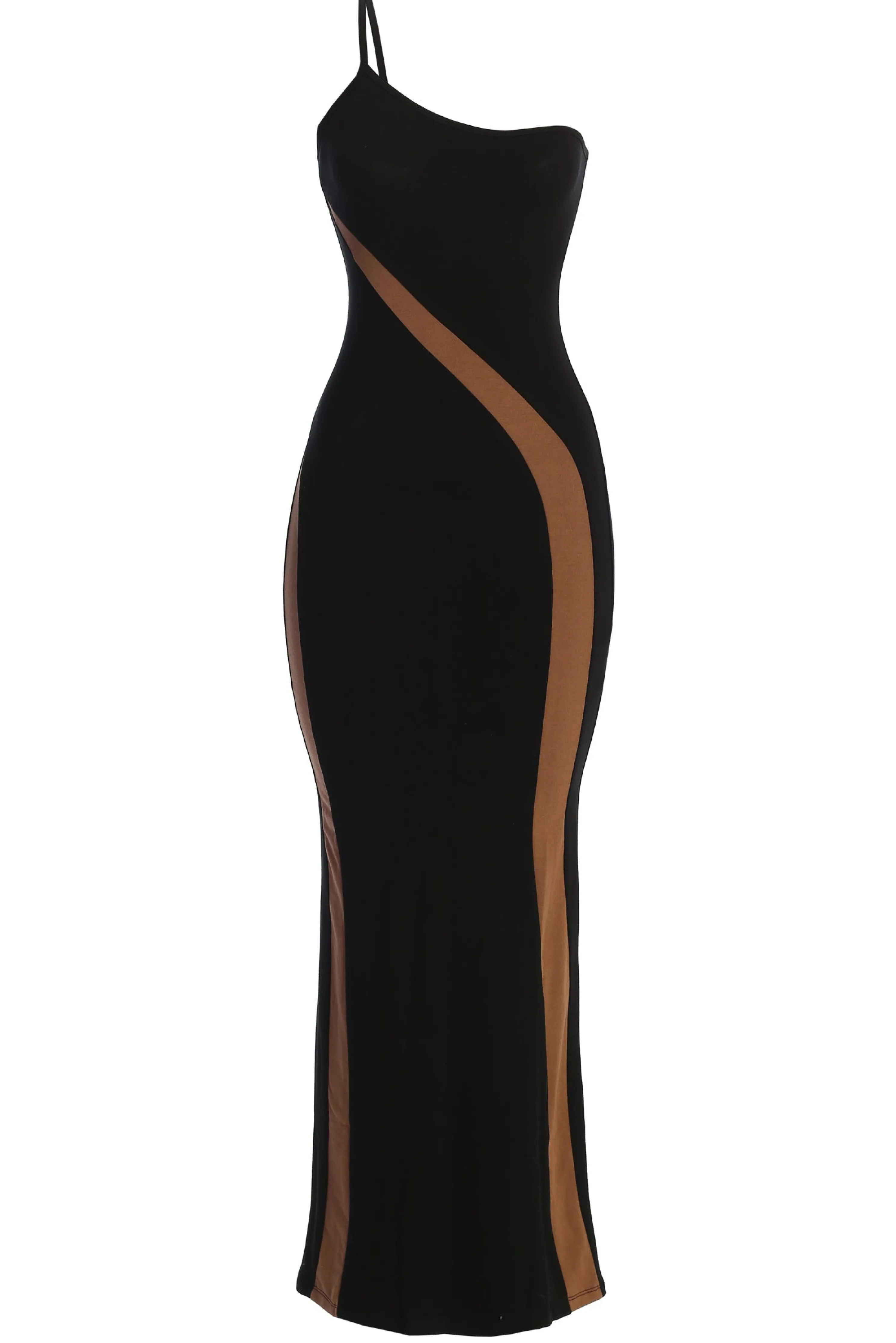 Black Wanderlust One Shoulder Dress