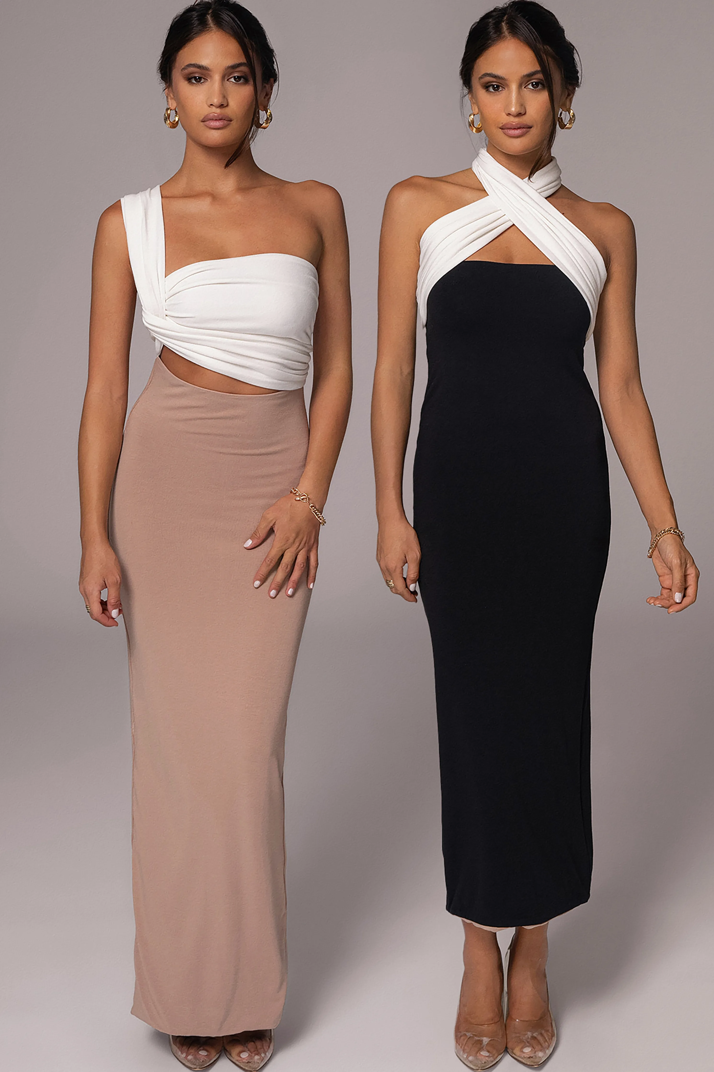 Black/Beige Dominic Reversible Maxi Dress