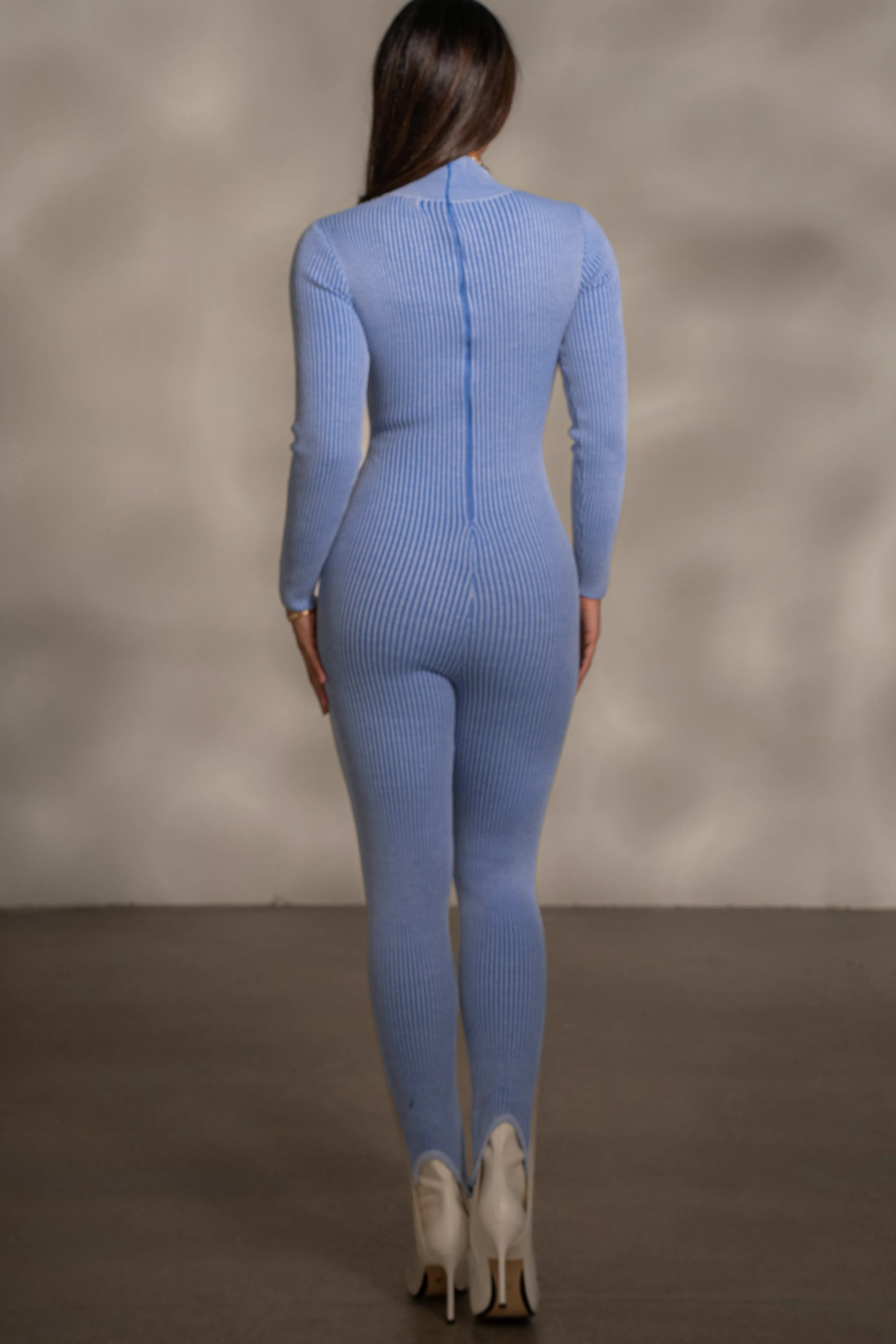 Blue In Control Stirrup Jumpsuit