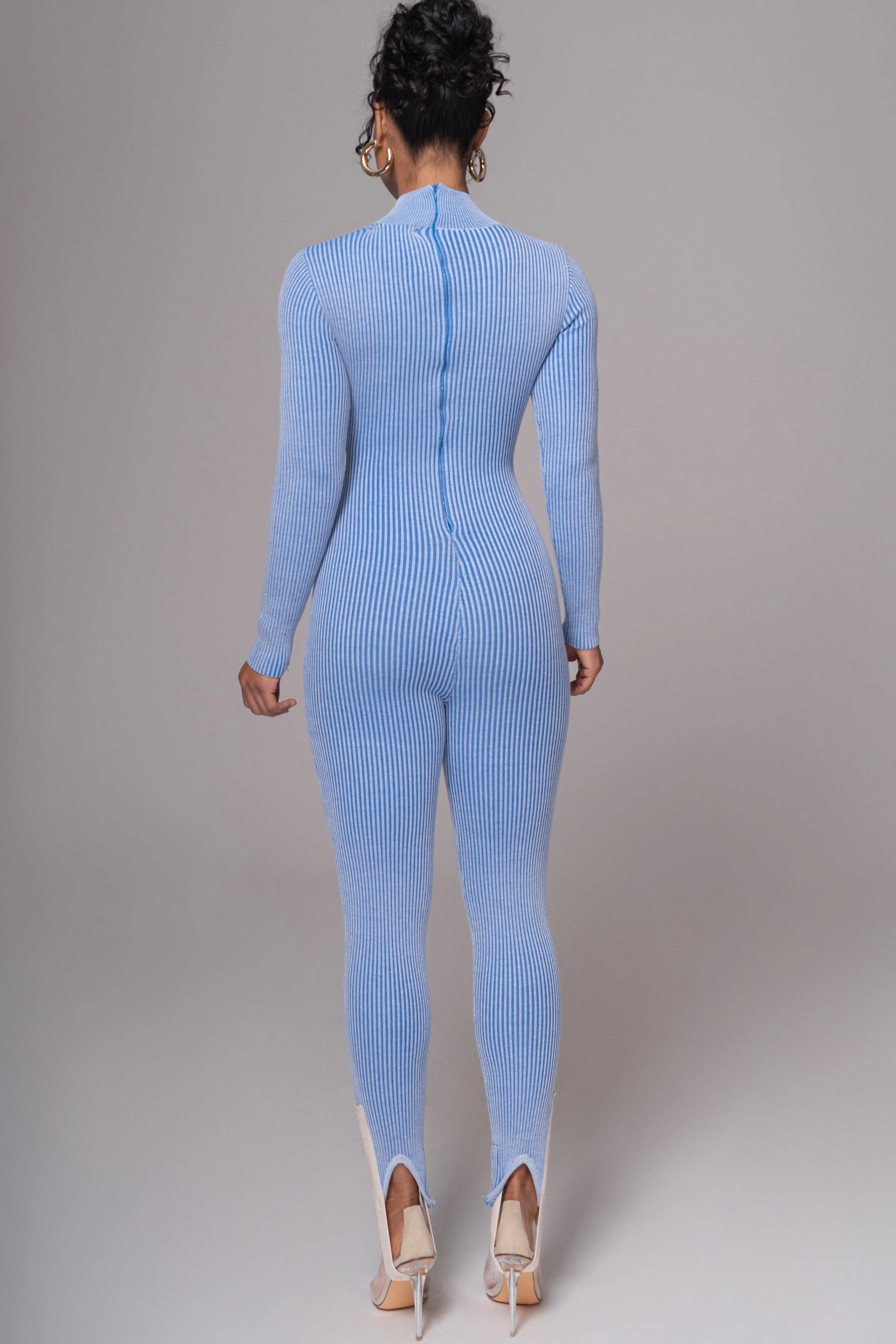 Blue In Control Stirrup Jumpsuit