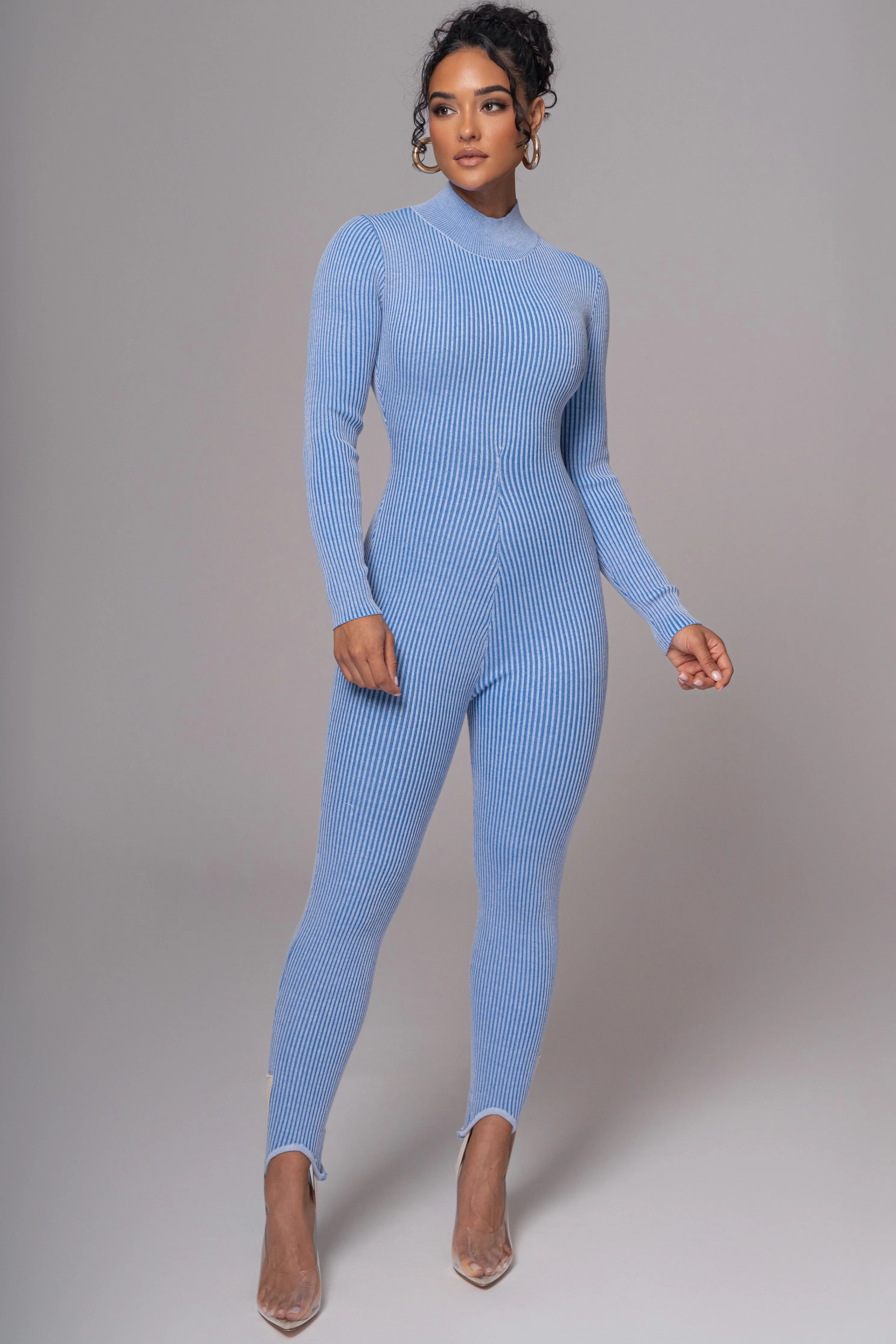 Blue In Control Stirrup Jumpsuit