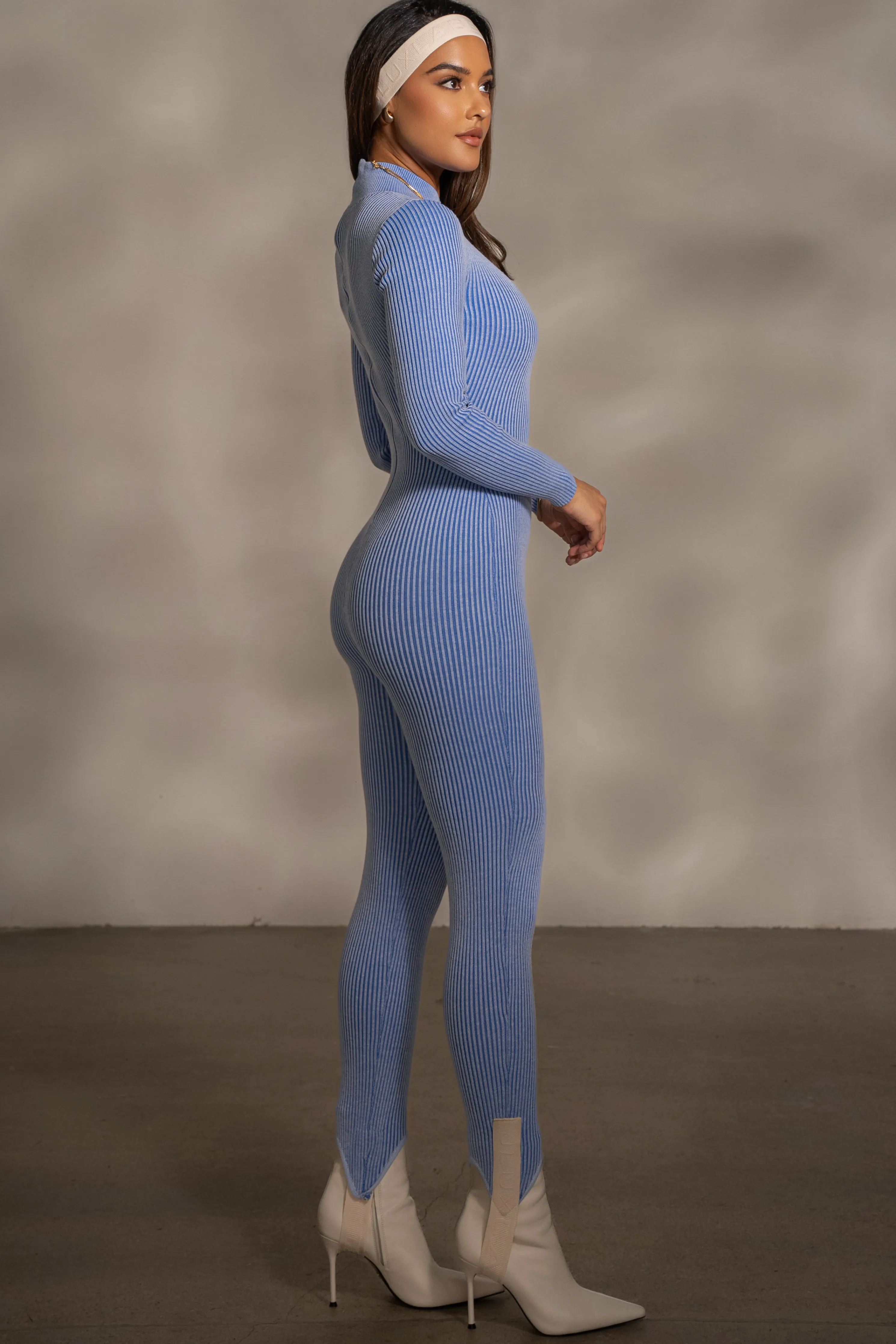 Blue In Control Stirrup Jumpsuit