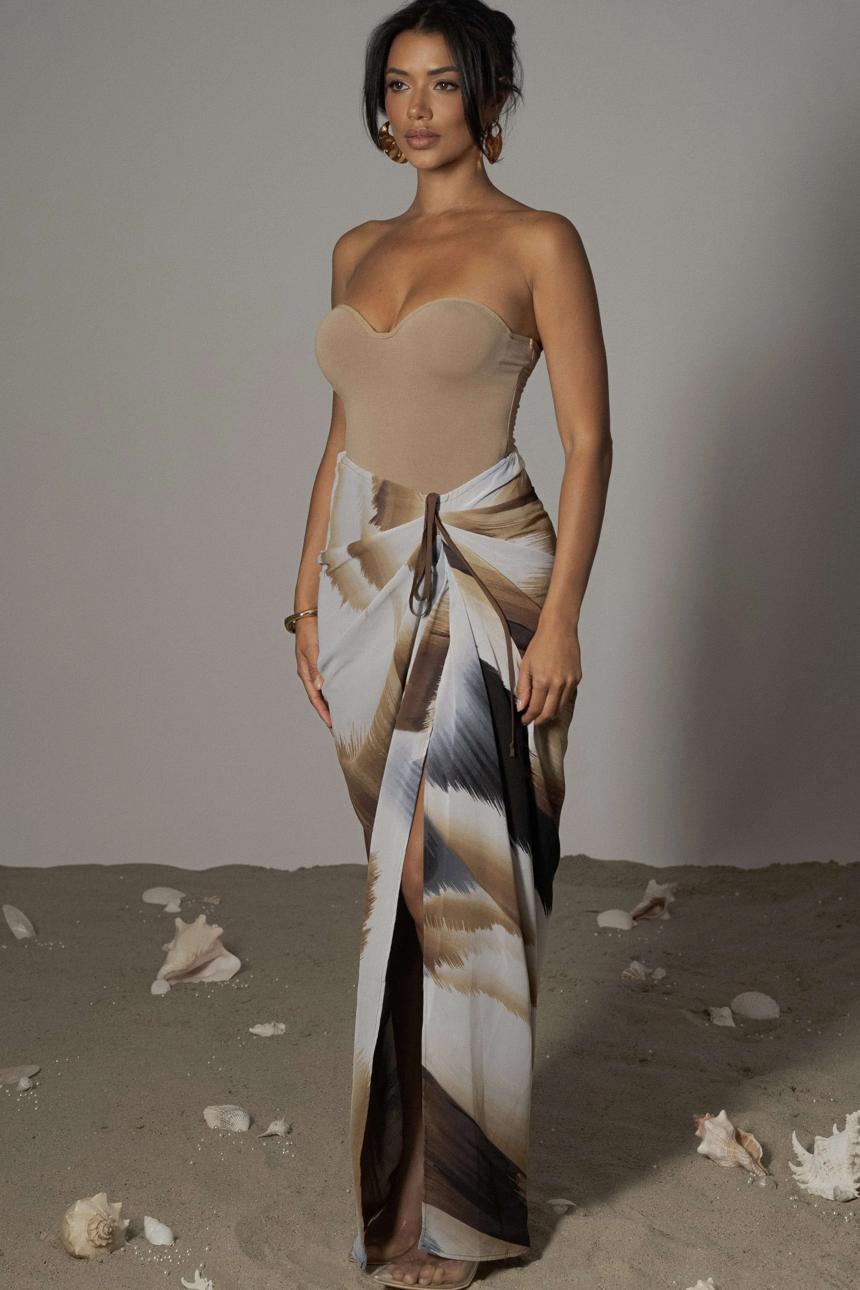 Brown Print  Noelia Printed Skirt