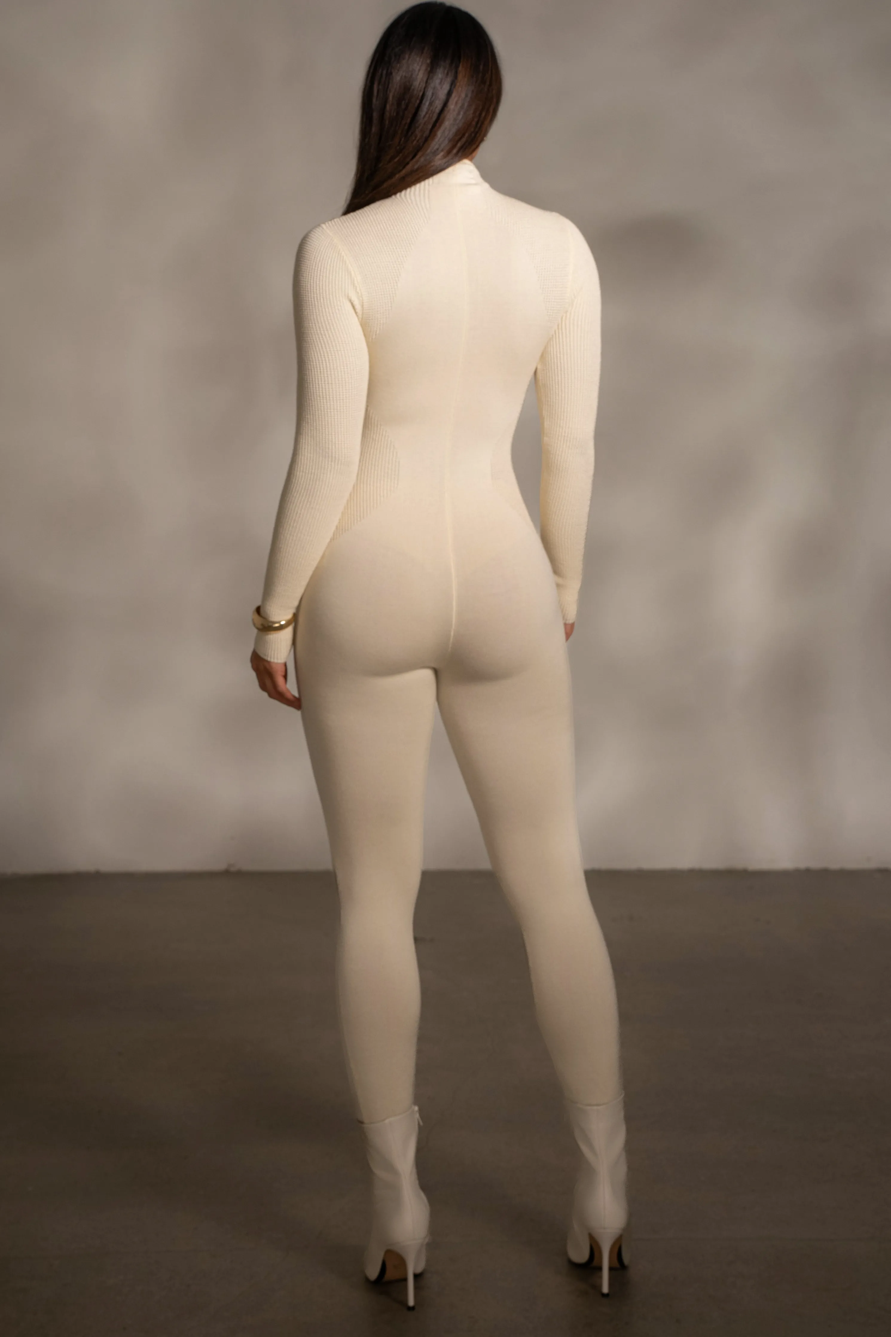 Buttercream Kris Front Zipper Jumpsuit