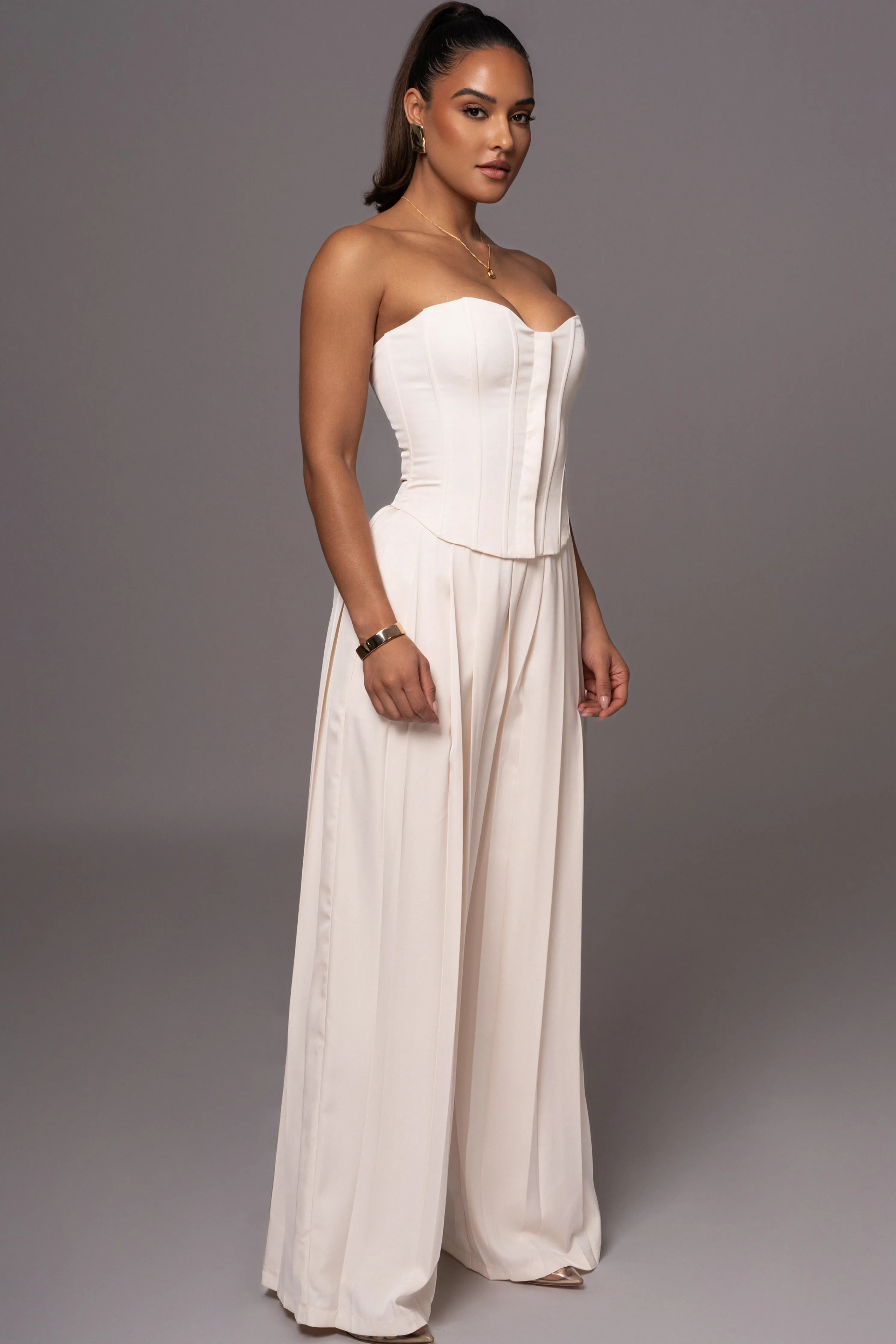 Buttercream Viv Satin Bustier Top