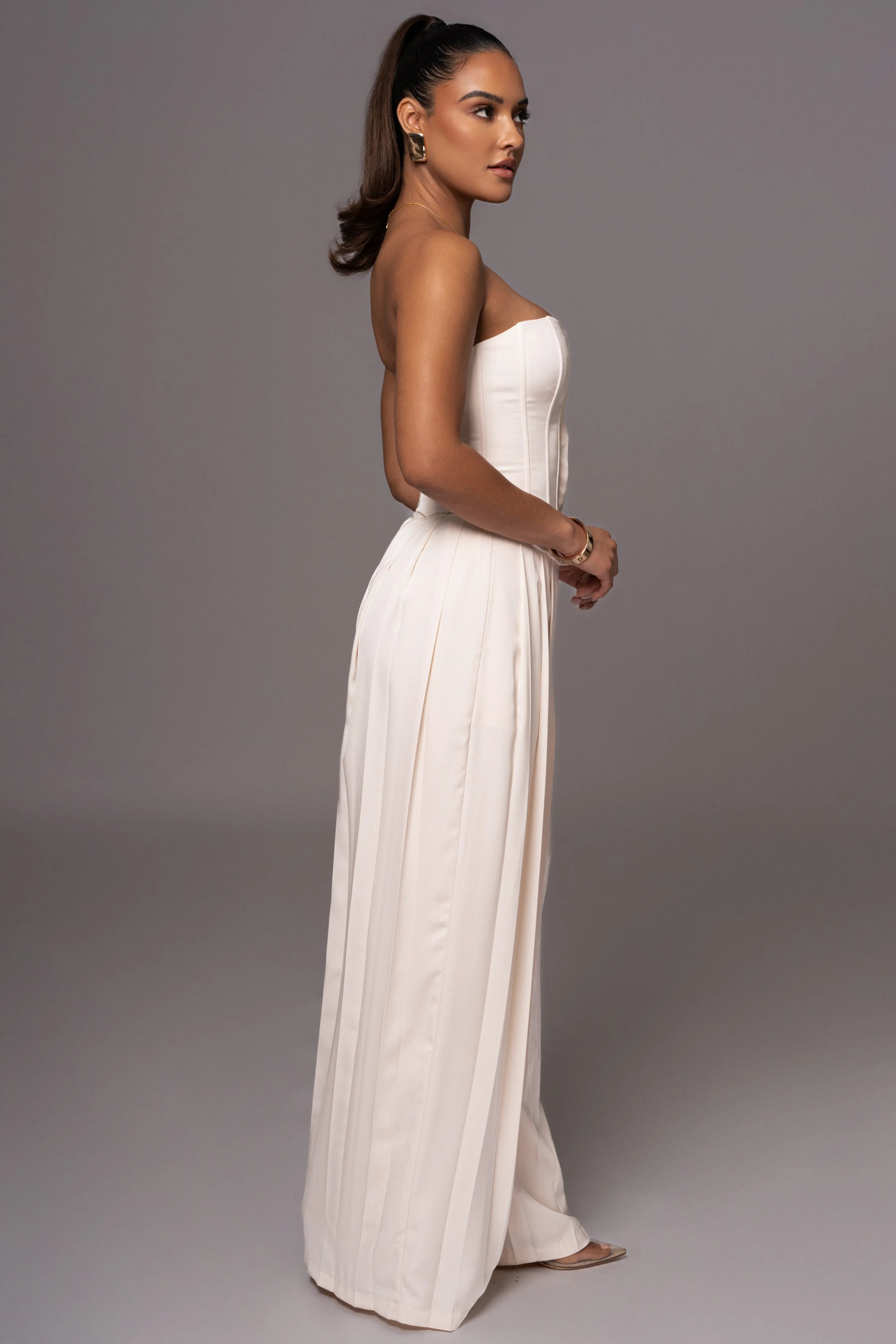 Buttercream Viv Satin Bustier Top