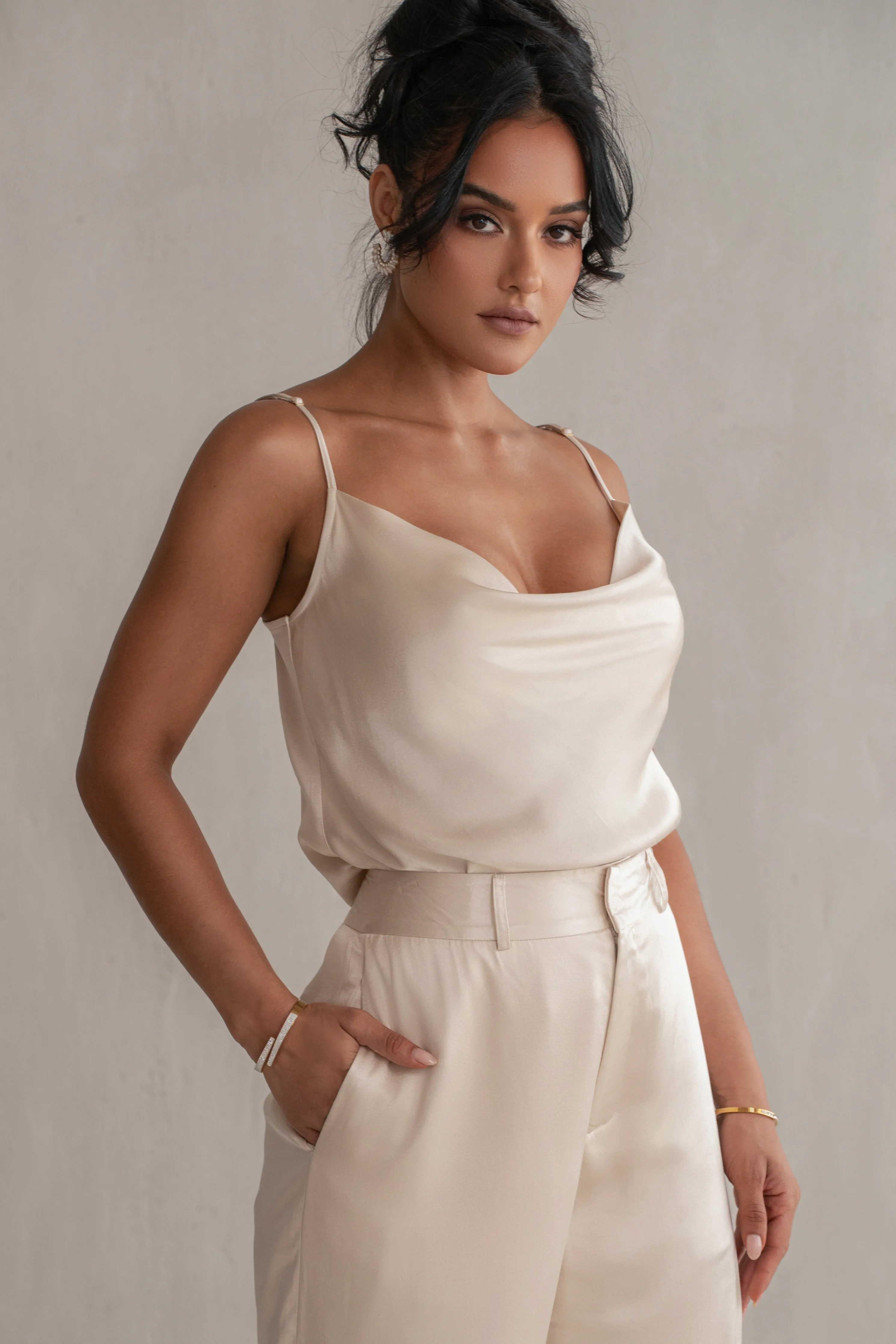 Champagne Amour Satin Top