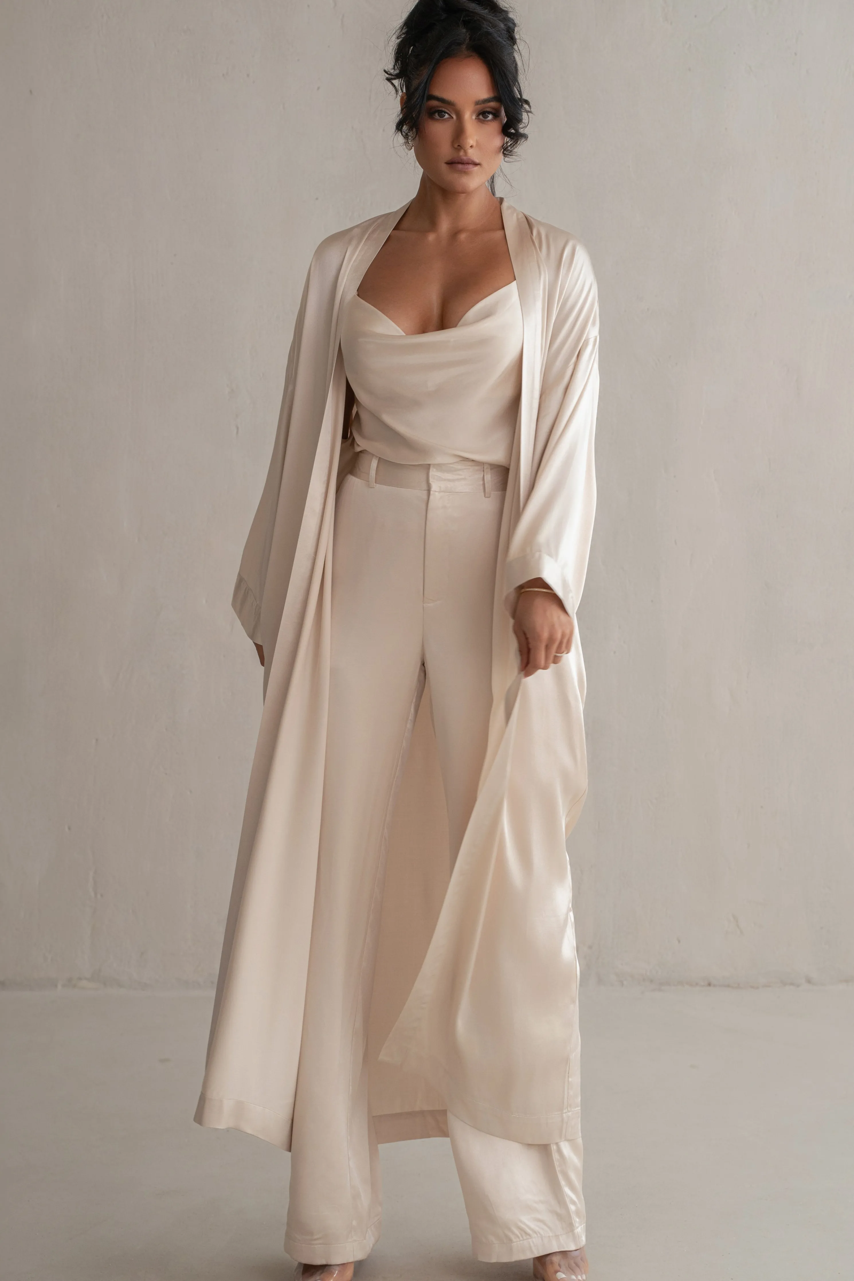 Champagne Forever And Always Satin Robe