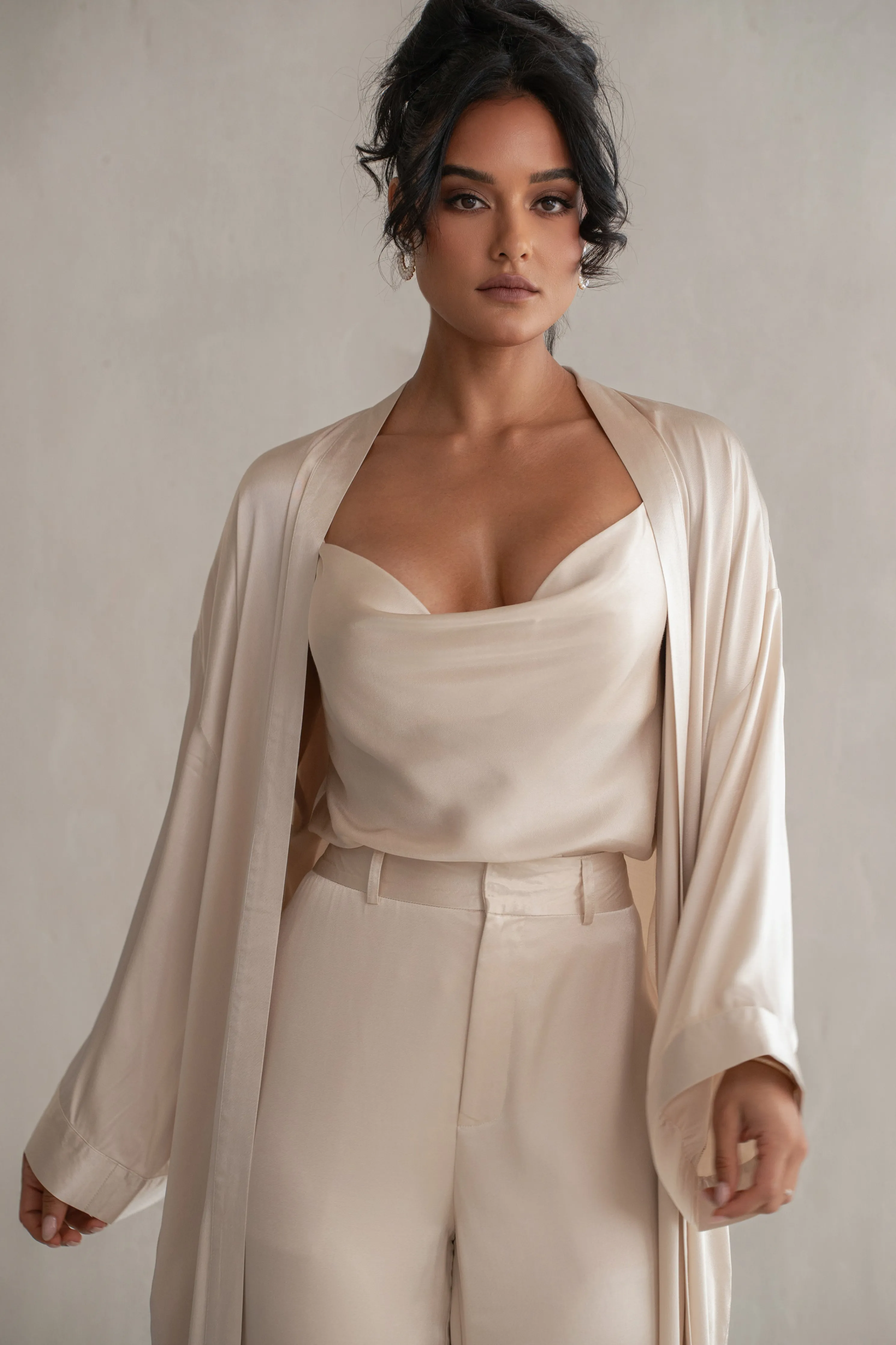 Champagne Forever And Always Satin Robe