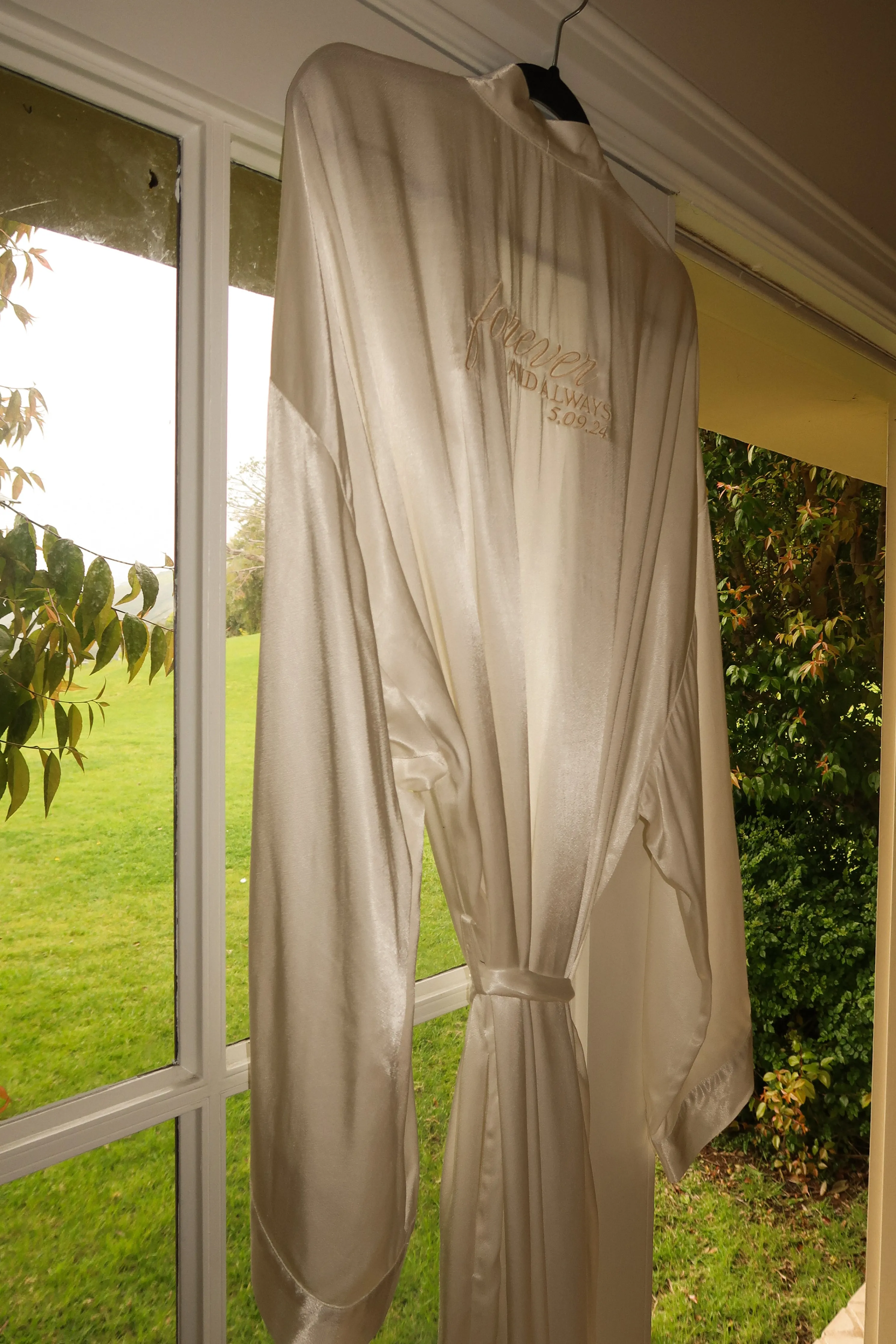 Champagne Forever And Always Satin Robe