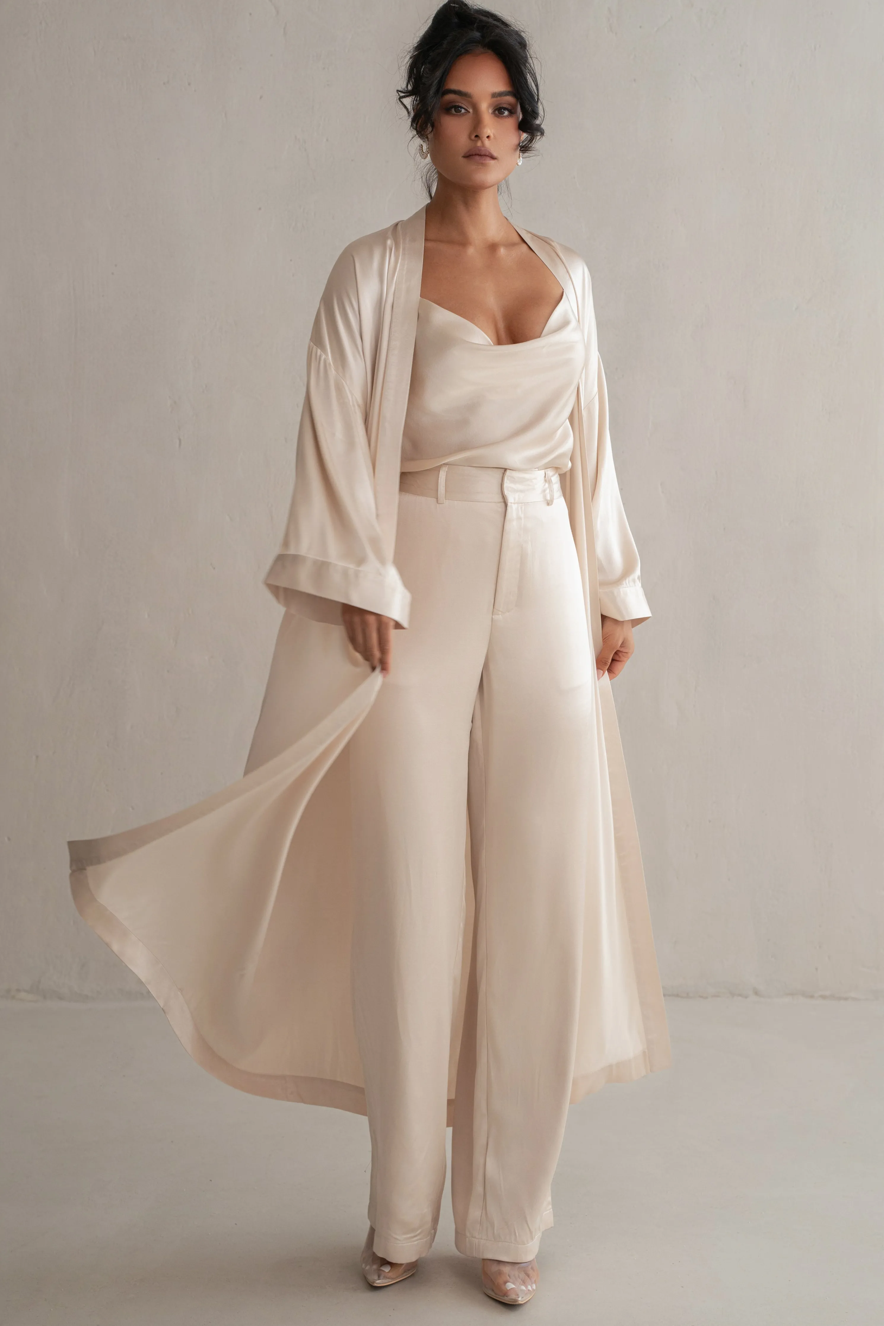 Champagne Forever And Always Satin Robe