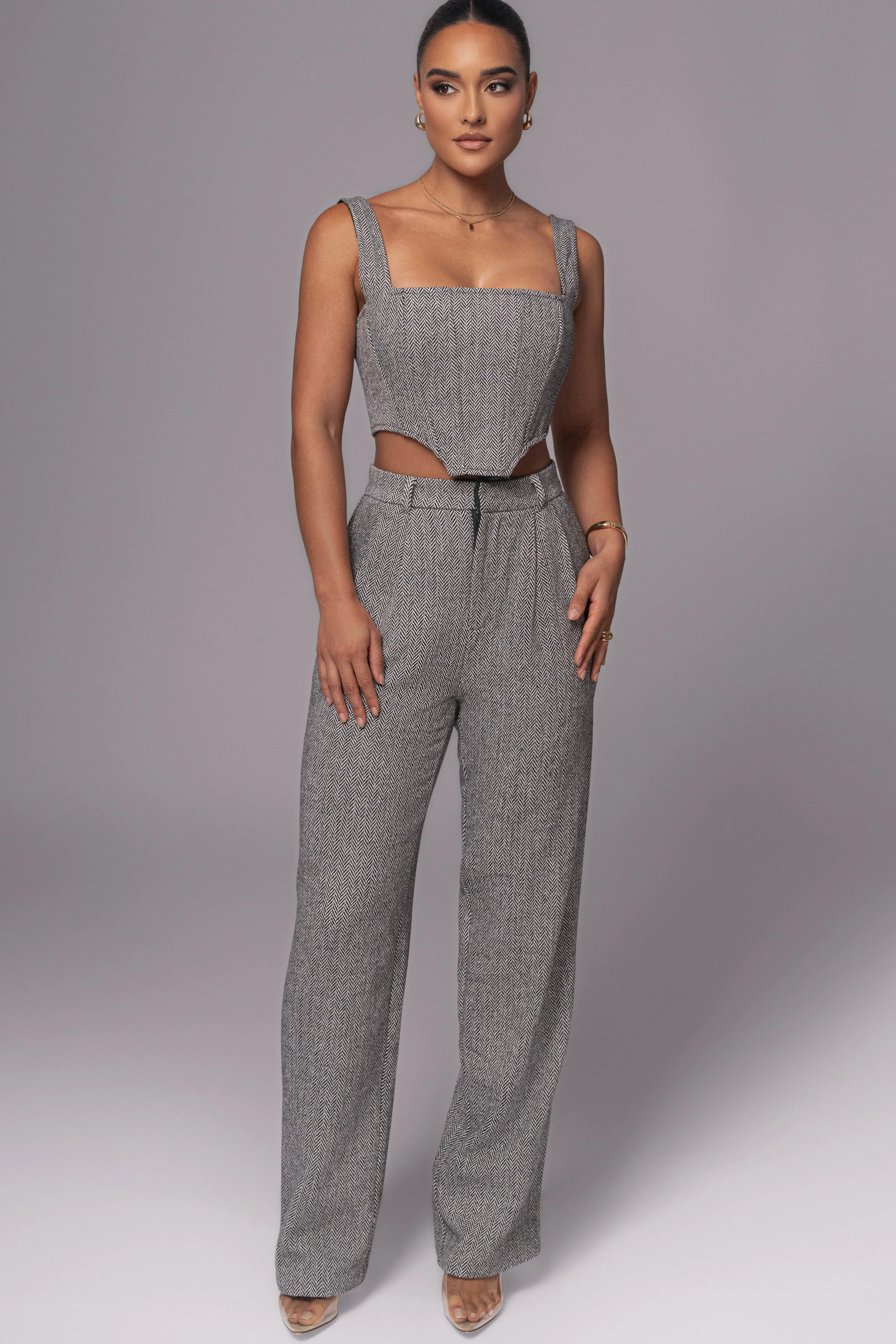 Classic Herringbone Trousers