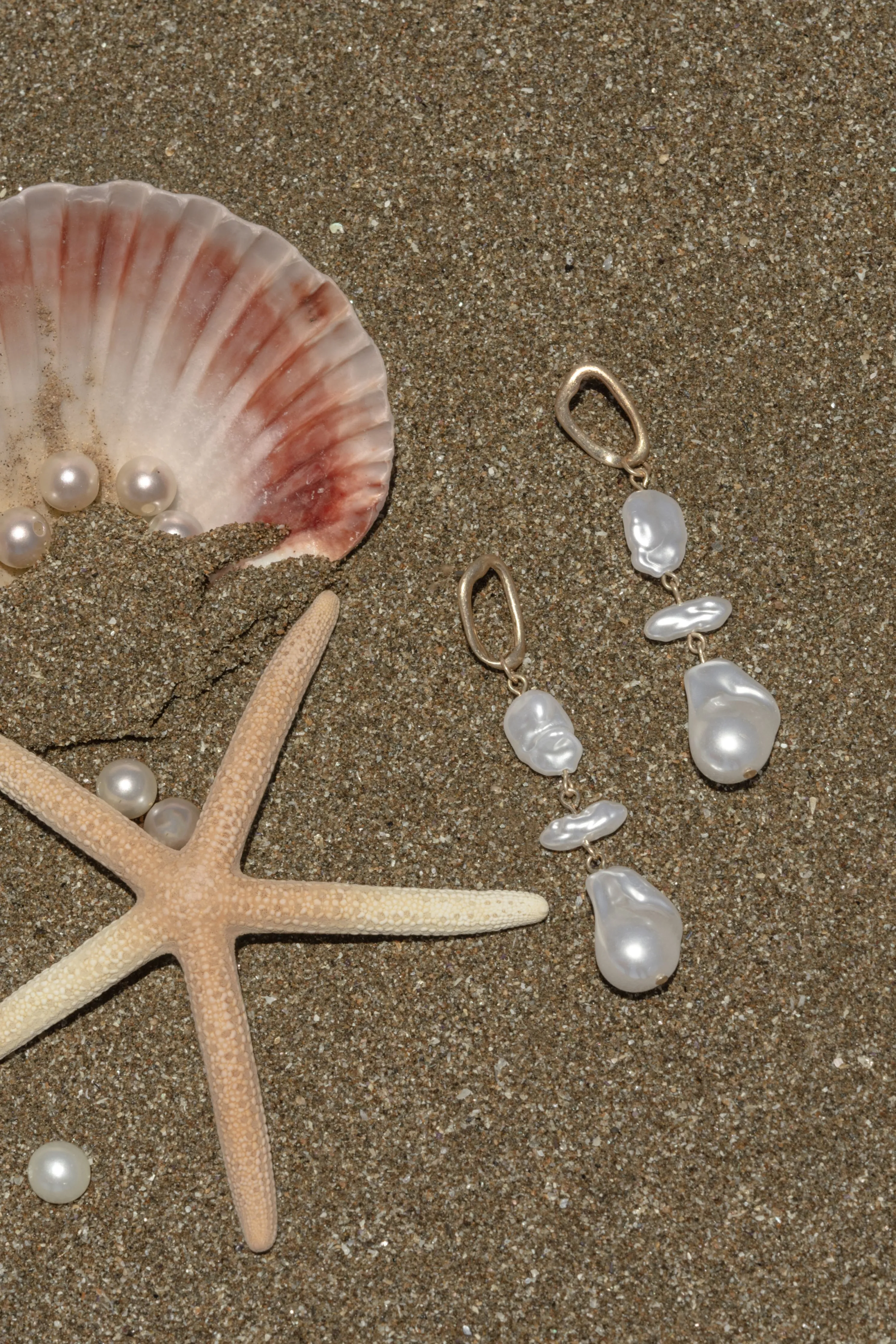 Gold At Sea Pearl Earrings