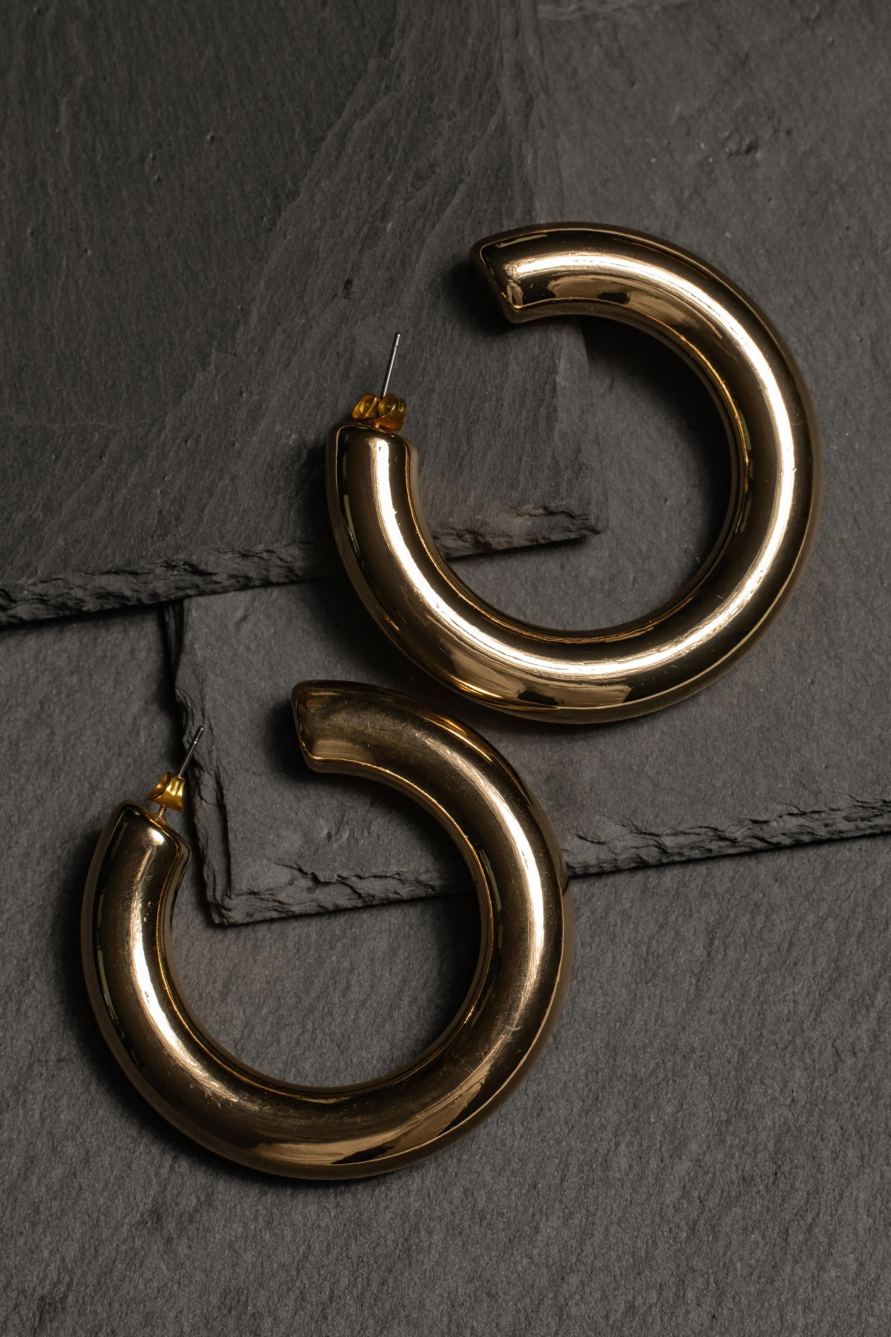 Gold Cinema Hoop Earrings