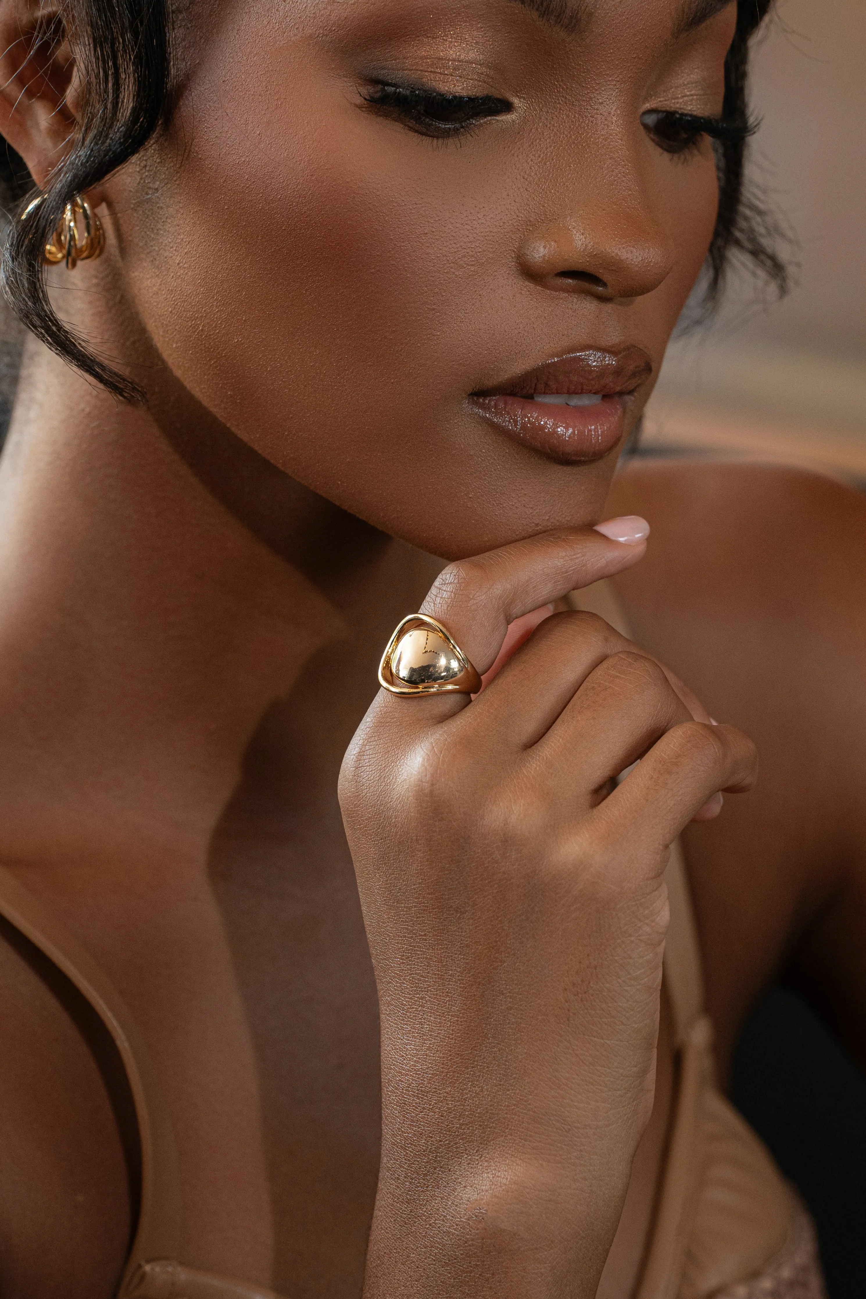 Gold Crossover Ring