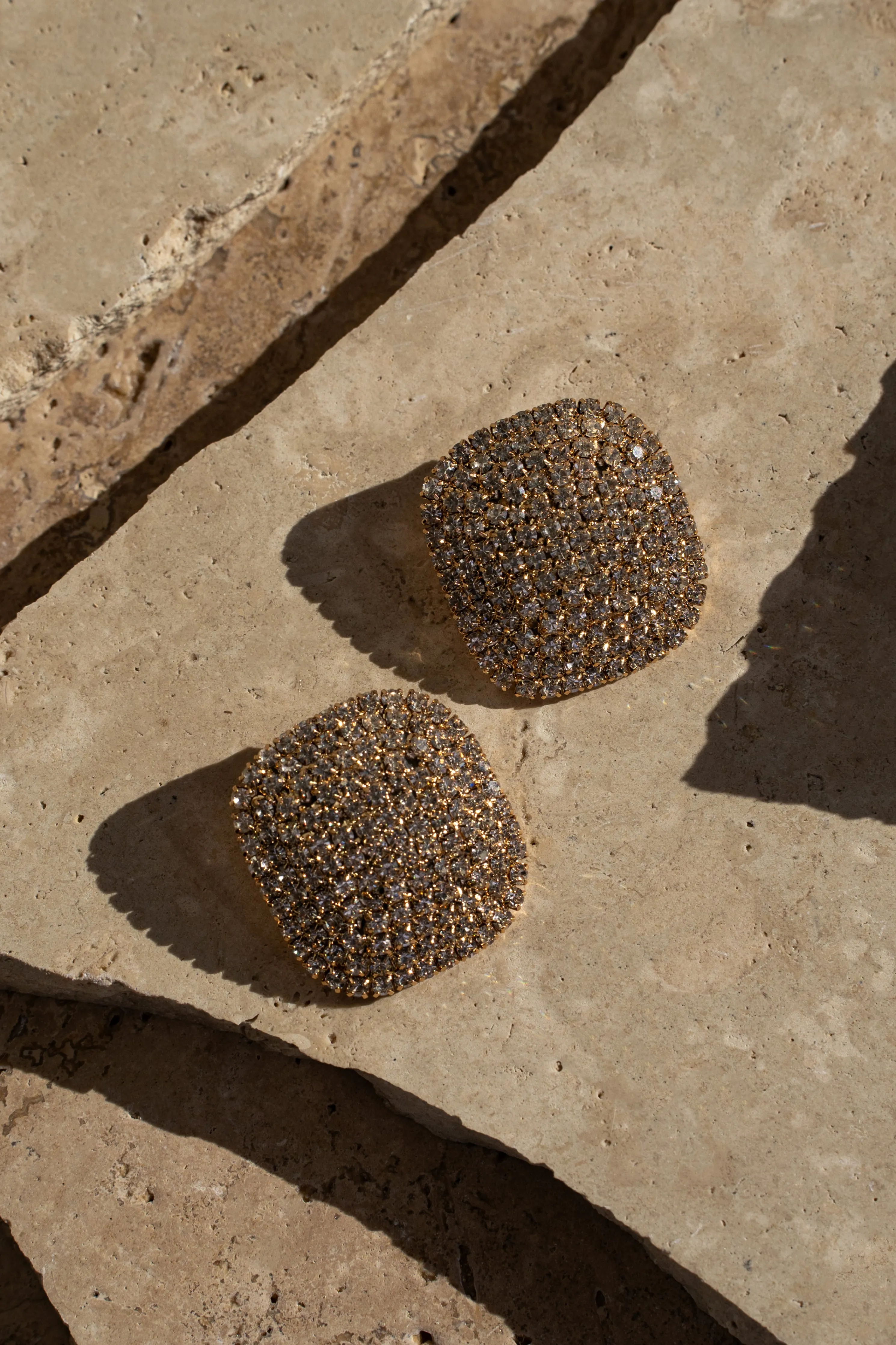 Gold Dazzler Crystal Paved Earrings