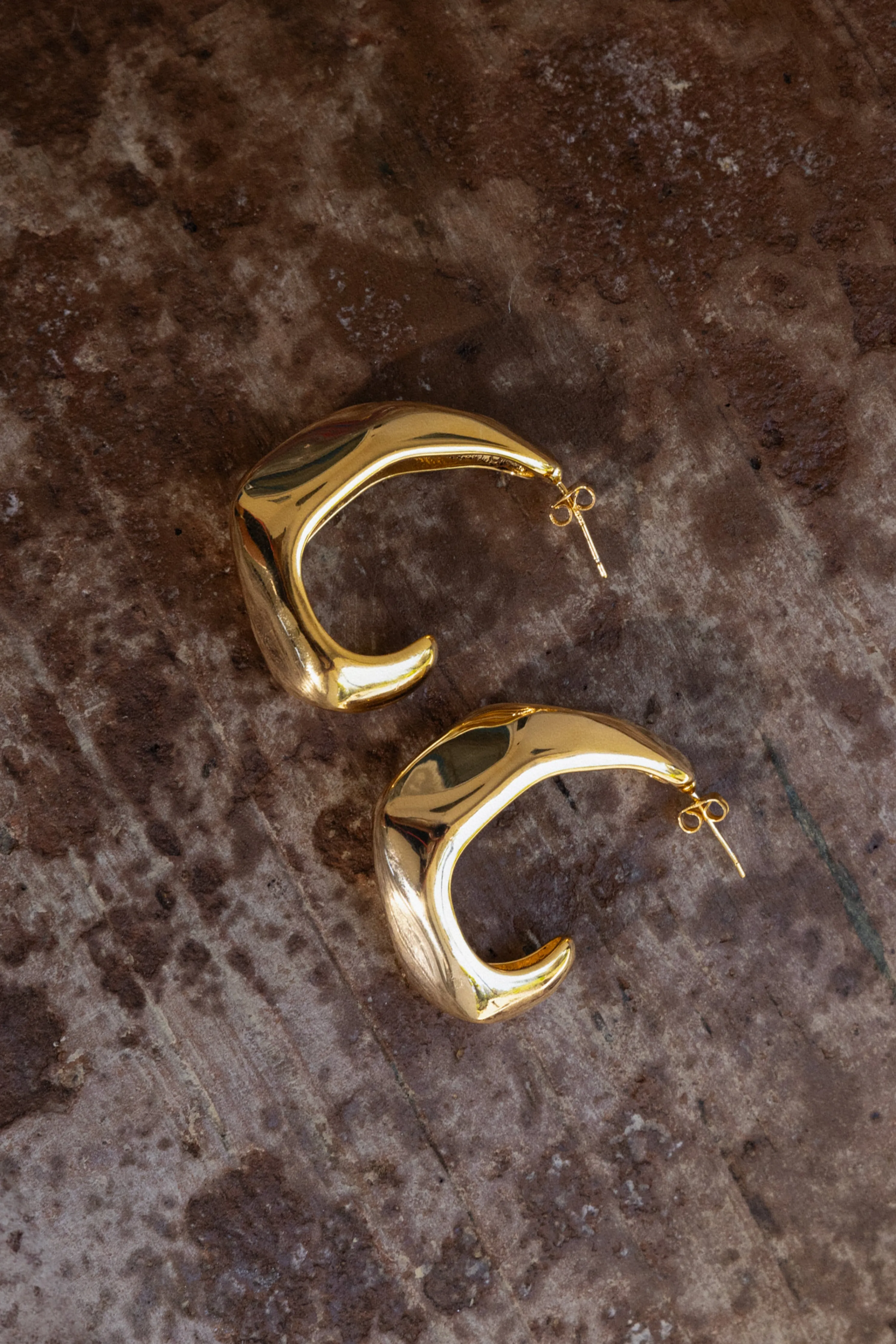 Gold Delia Open Hoop Earrings