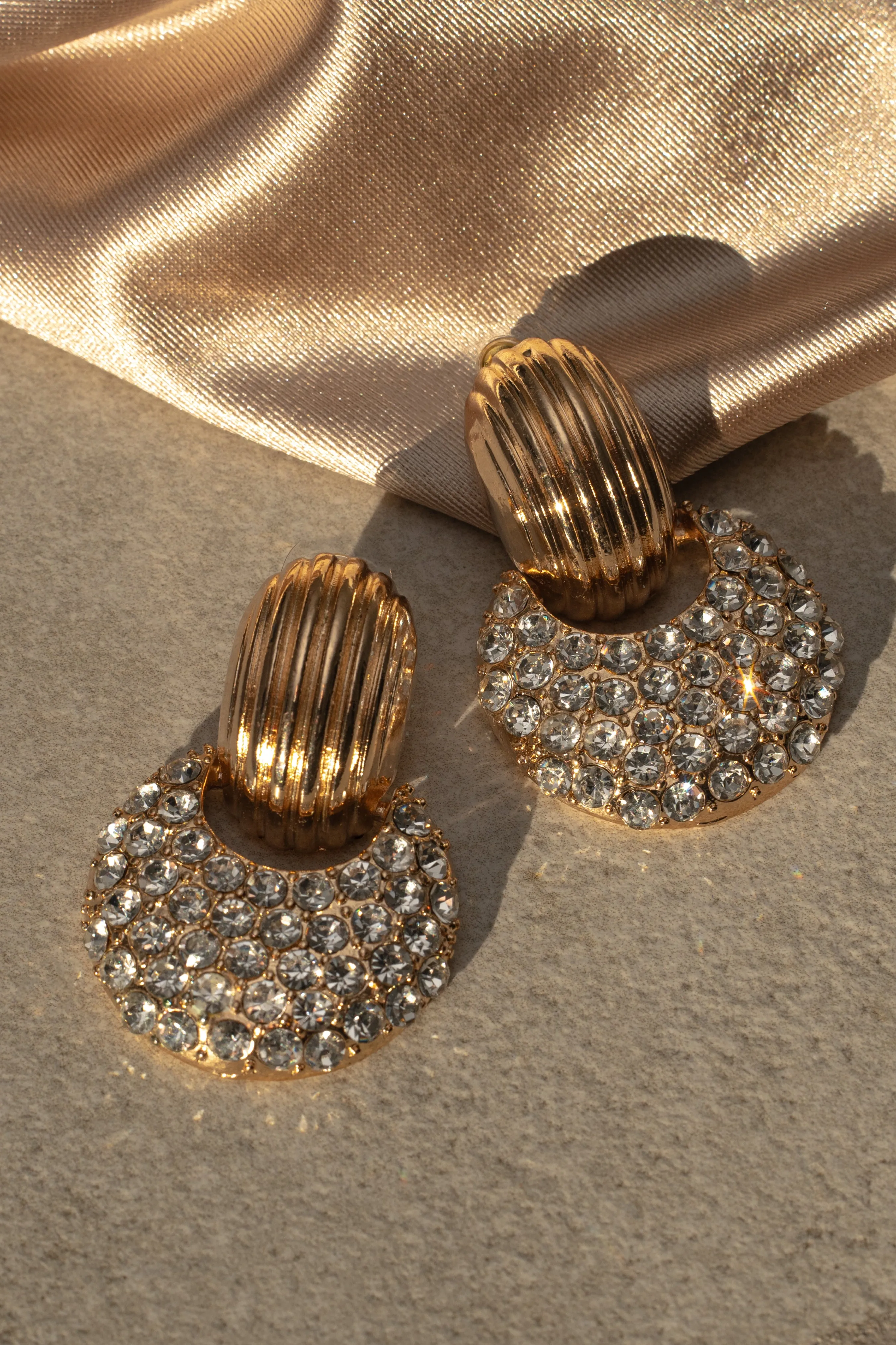 Gold Hope Paved Earrings